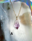 AAA Rose de France Amethyst Pendant 14k Gold Filled Necklace Baltic Mermaid