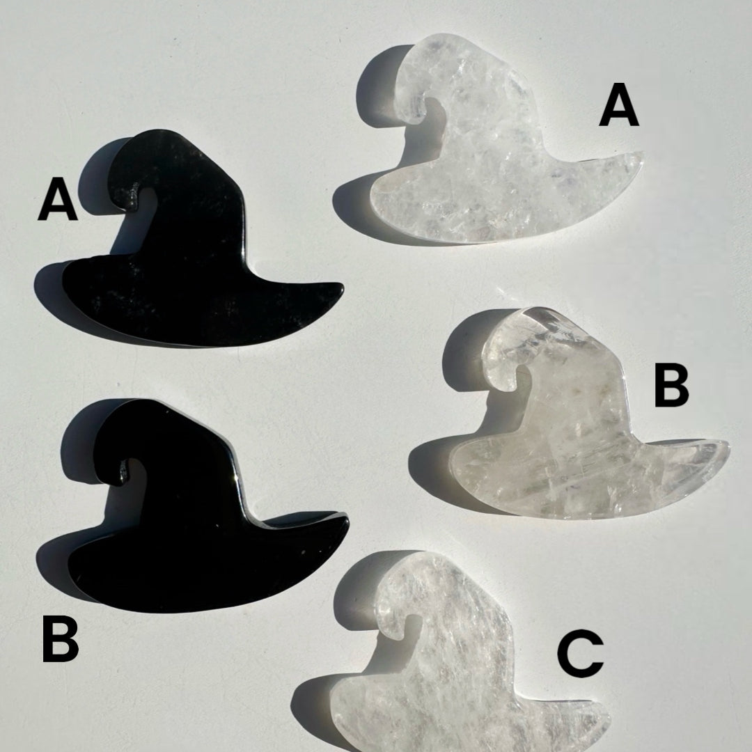Clear Quartz & Black Obsidian Witch Hats - Baltic Mermaid