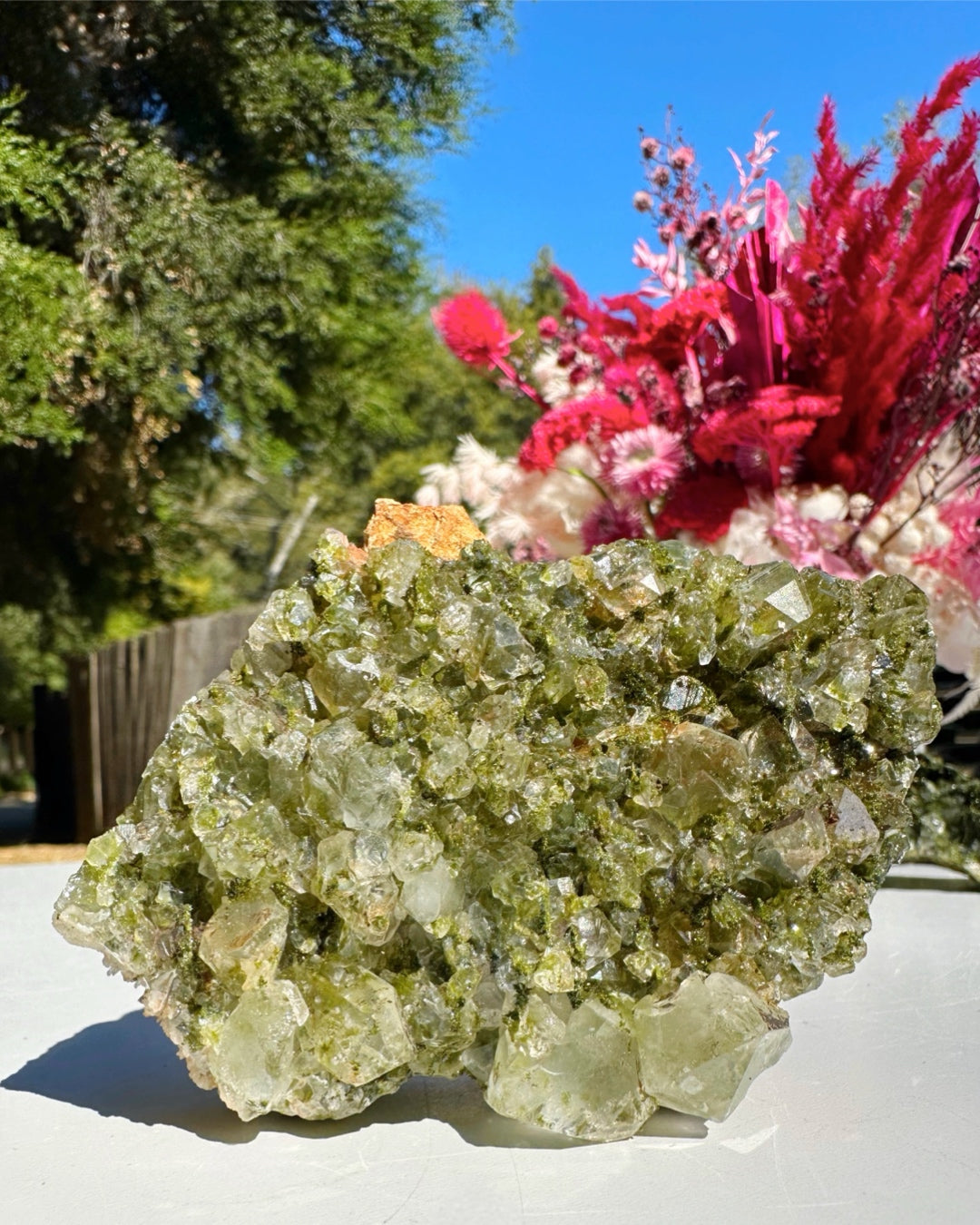 Epidote Quartz Cluster - Baltic Mermaid