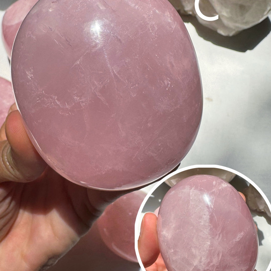 Large Rose Quartz Pebble Baltic Mermaid