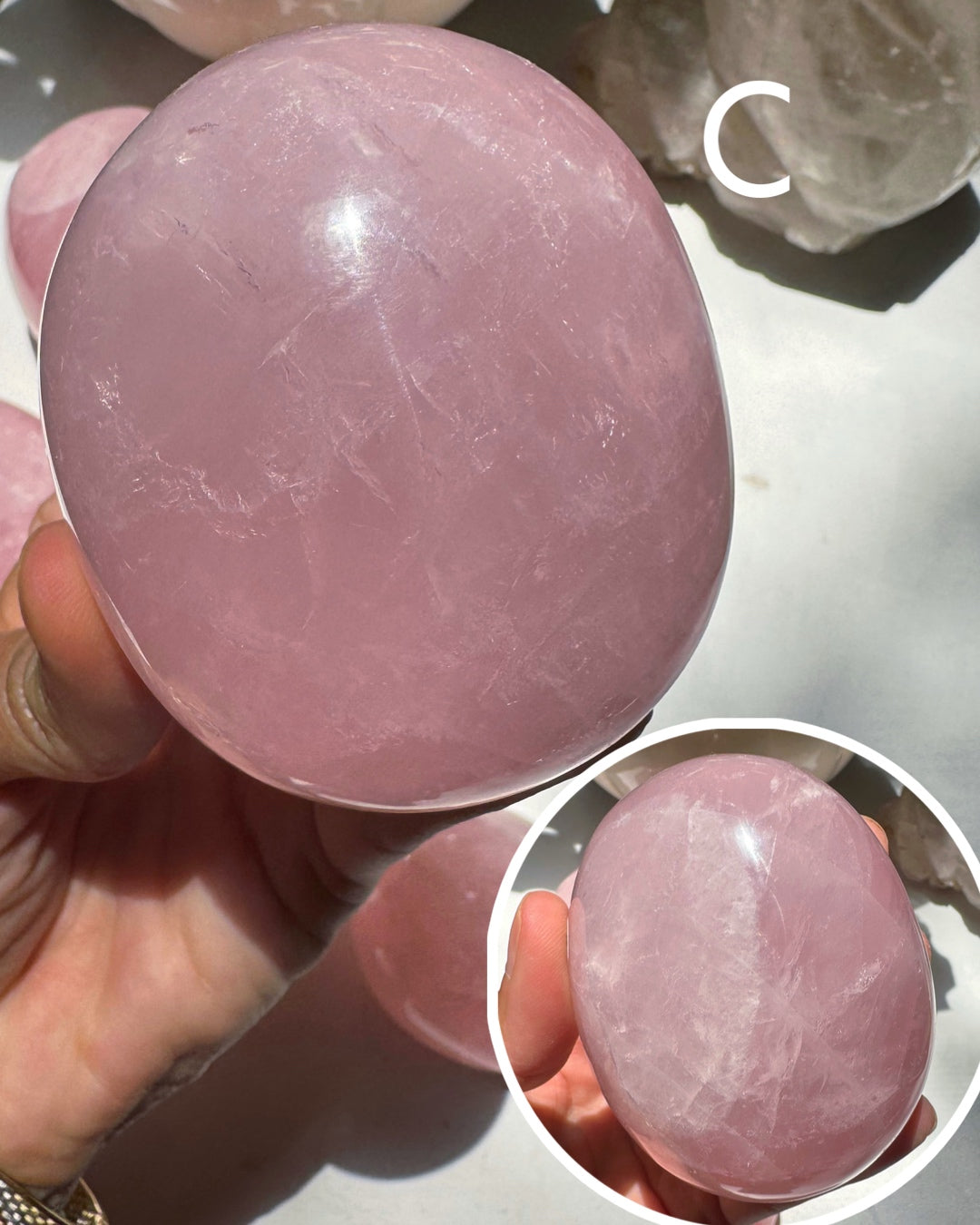 Large Rose Quartz Pebble Baltic Mermaid