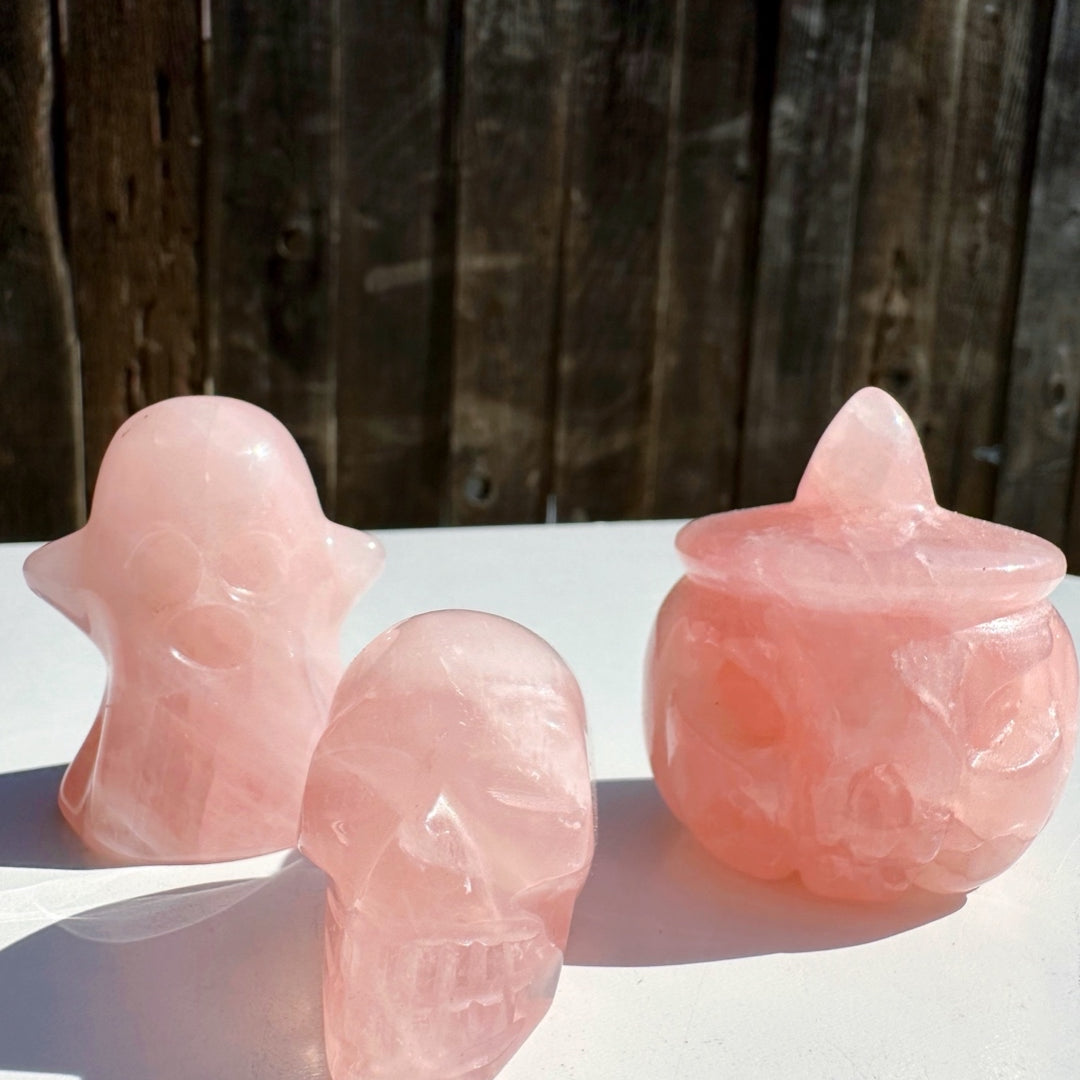 Rose Quartz Jack-O-Lantern - Baltic Mermaid
