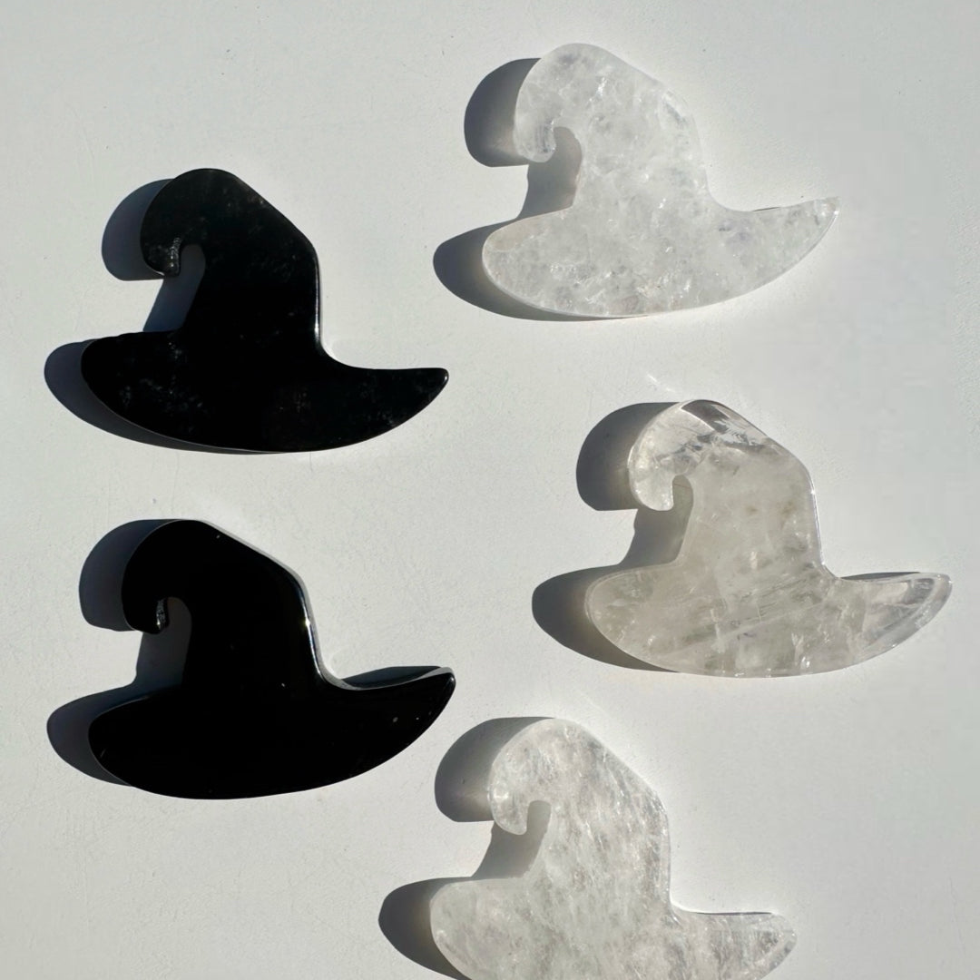 Clear Quartz & Black Obsidian Witch Hats - Baltic Mermaid