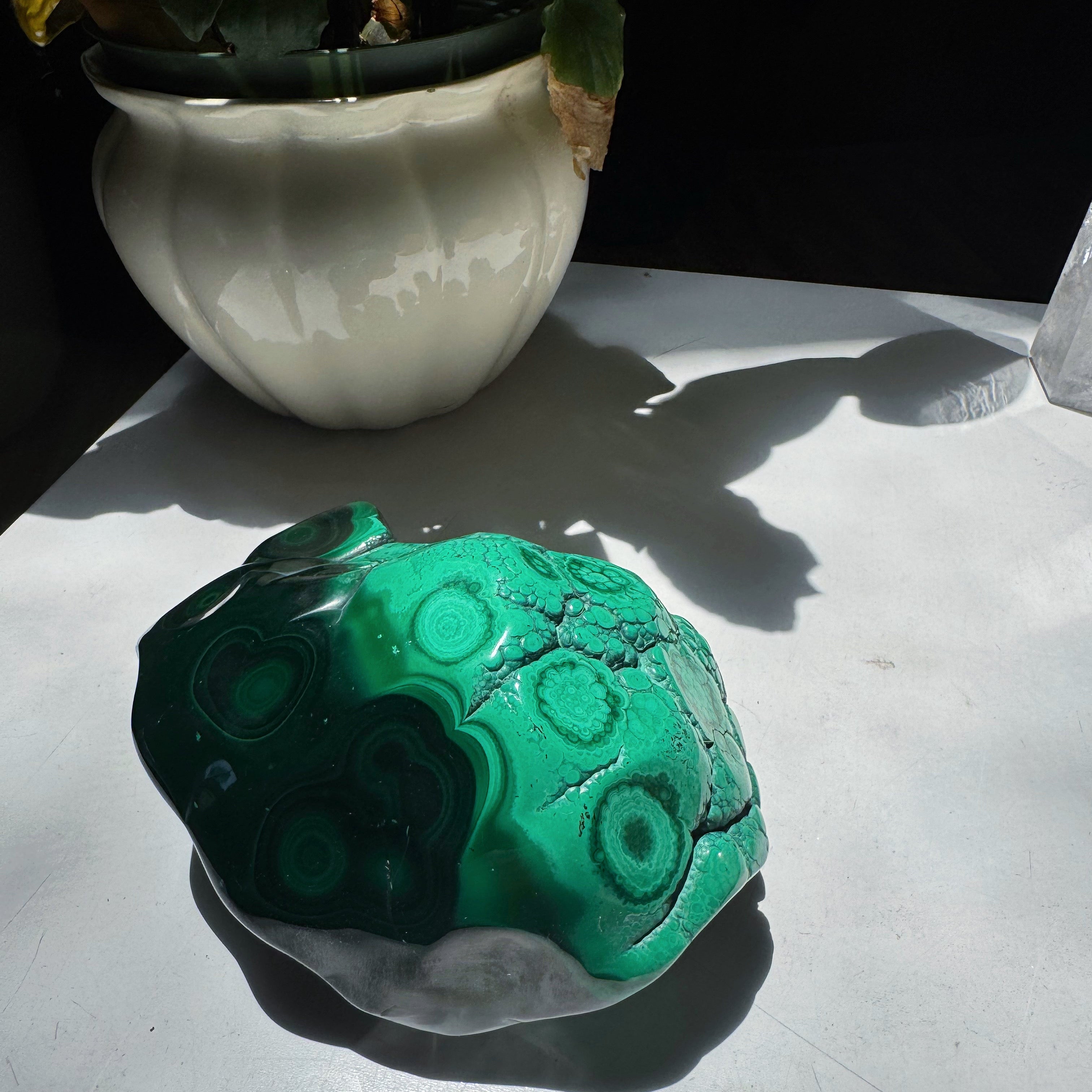Large Polished Malachite Baltic Mermaid