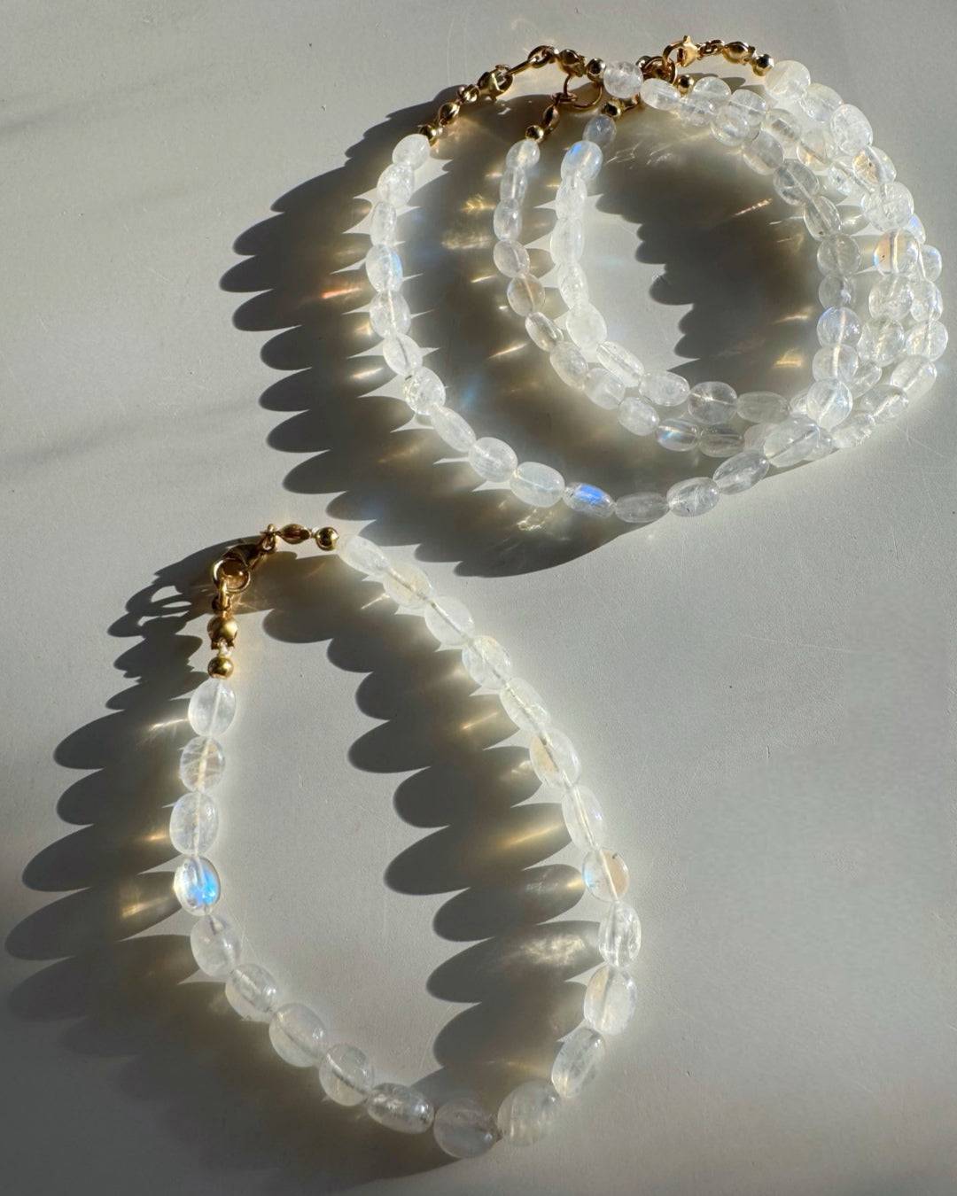 “Stevie” - Rainbow Moonstone Candy Bracelet - Baltic Mermaid