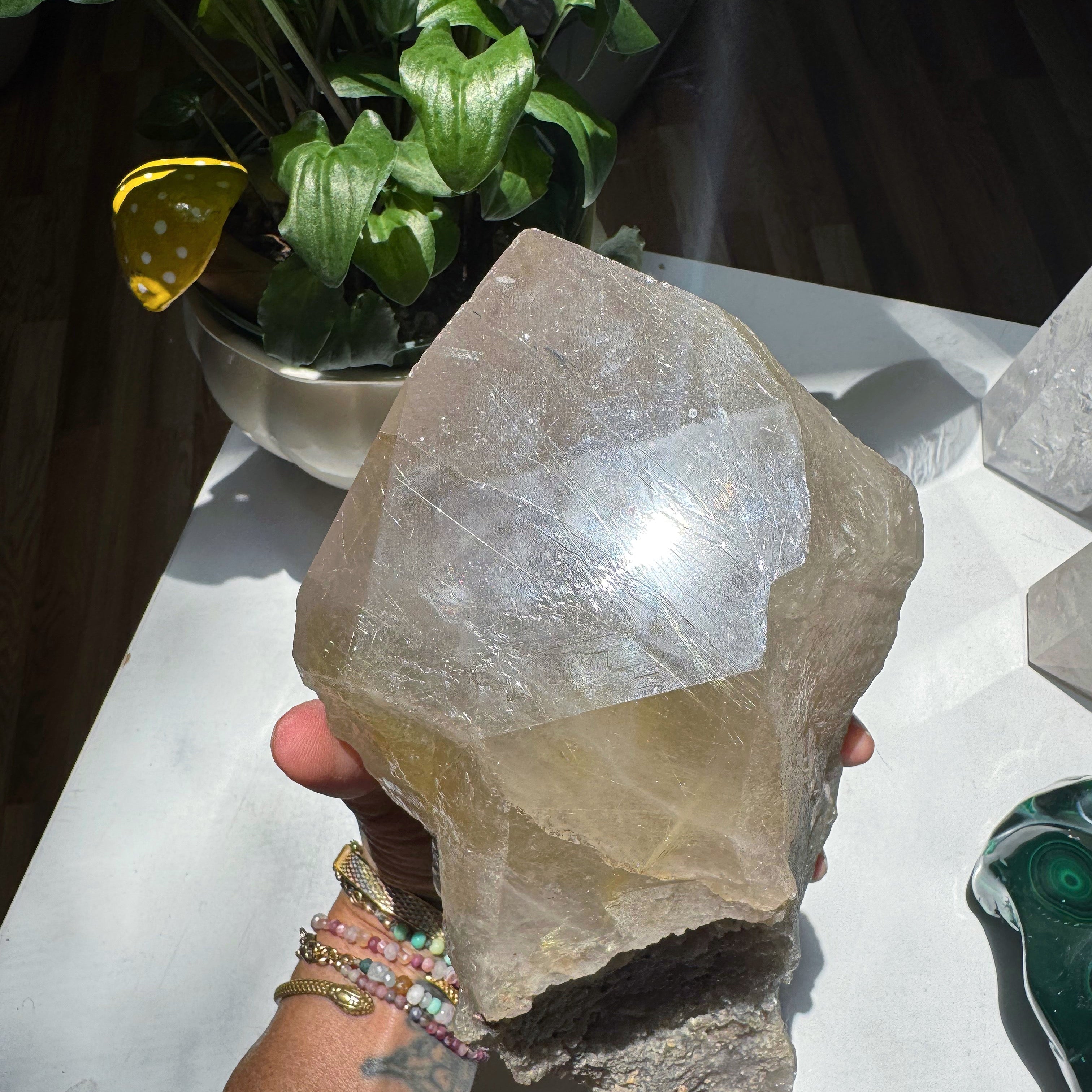 Large Rutilated Quartz Point from Brazil w/ Recordkeepers Baltic Mermaid