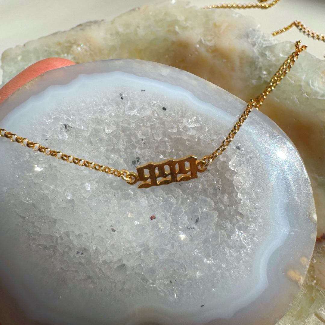 Angel/Lucky Number Gold Filled Choker - Baltic Mermaid