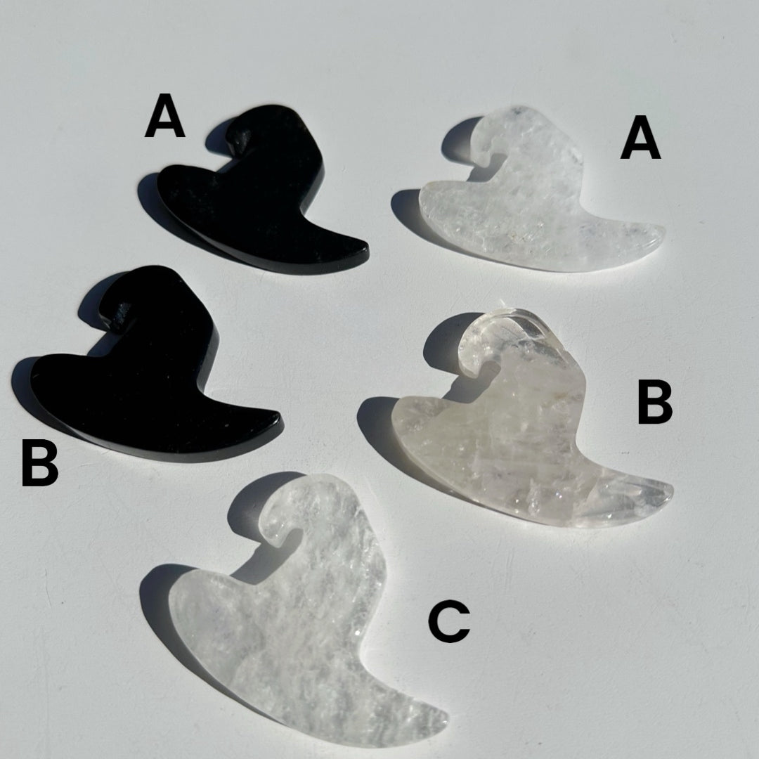 Clear Quartz & Black Obsidian Witch Hats - Baltic Mermaid