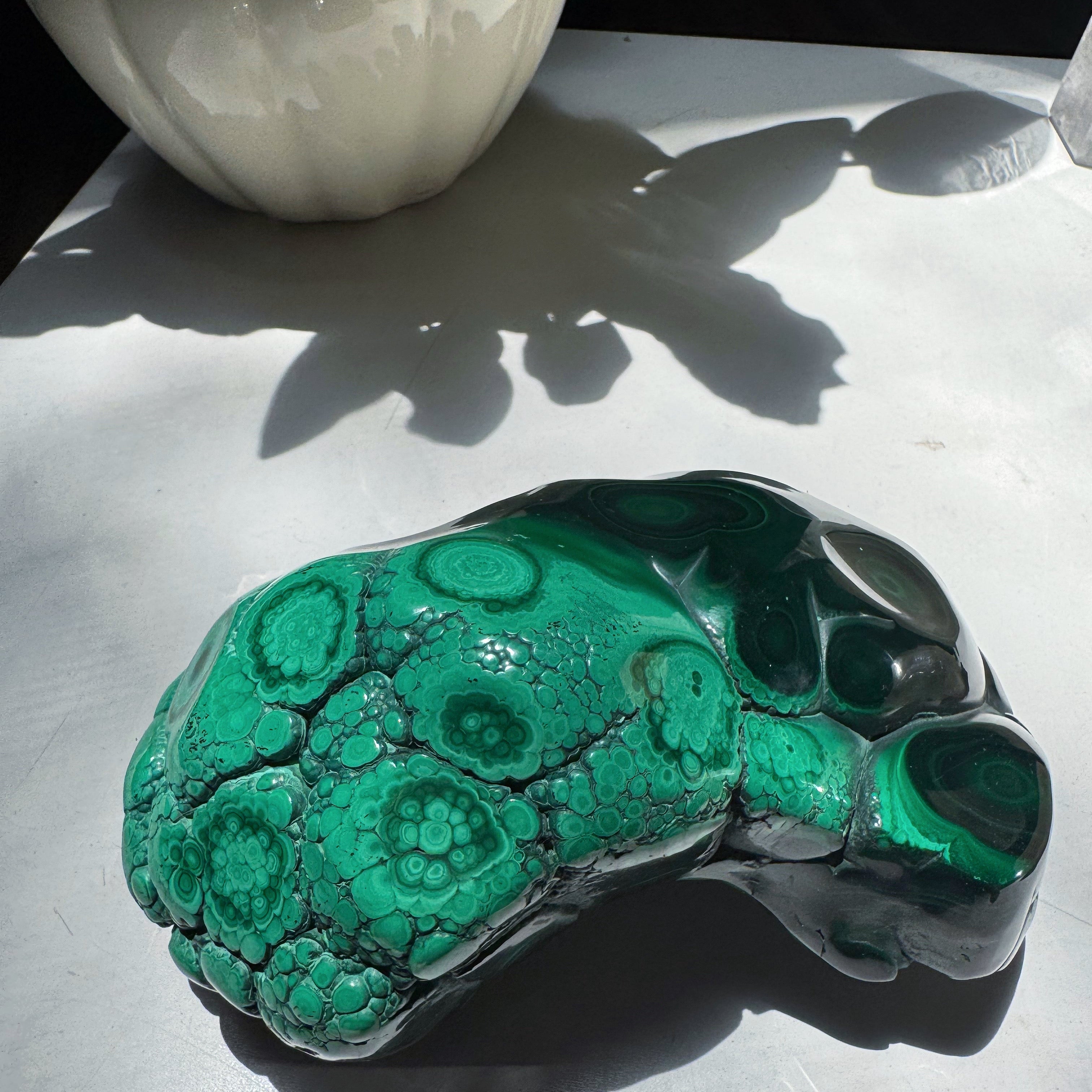 Large Polished Malachite Baltic Mermaid
