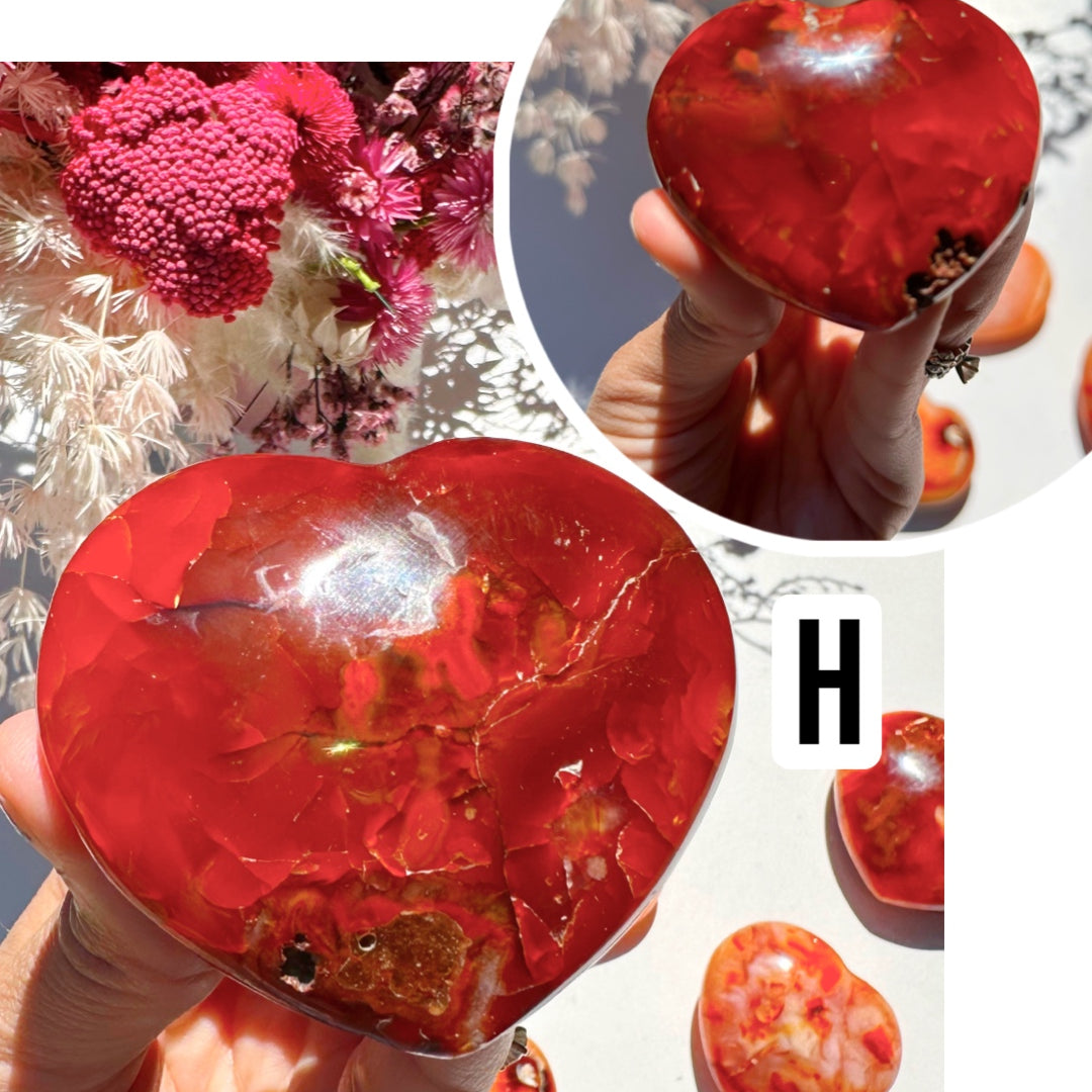 Carnelian Agate Hearts - Baltic Mermaid