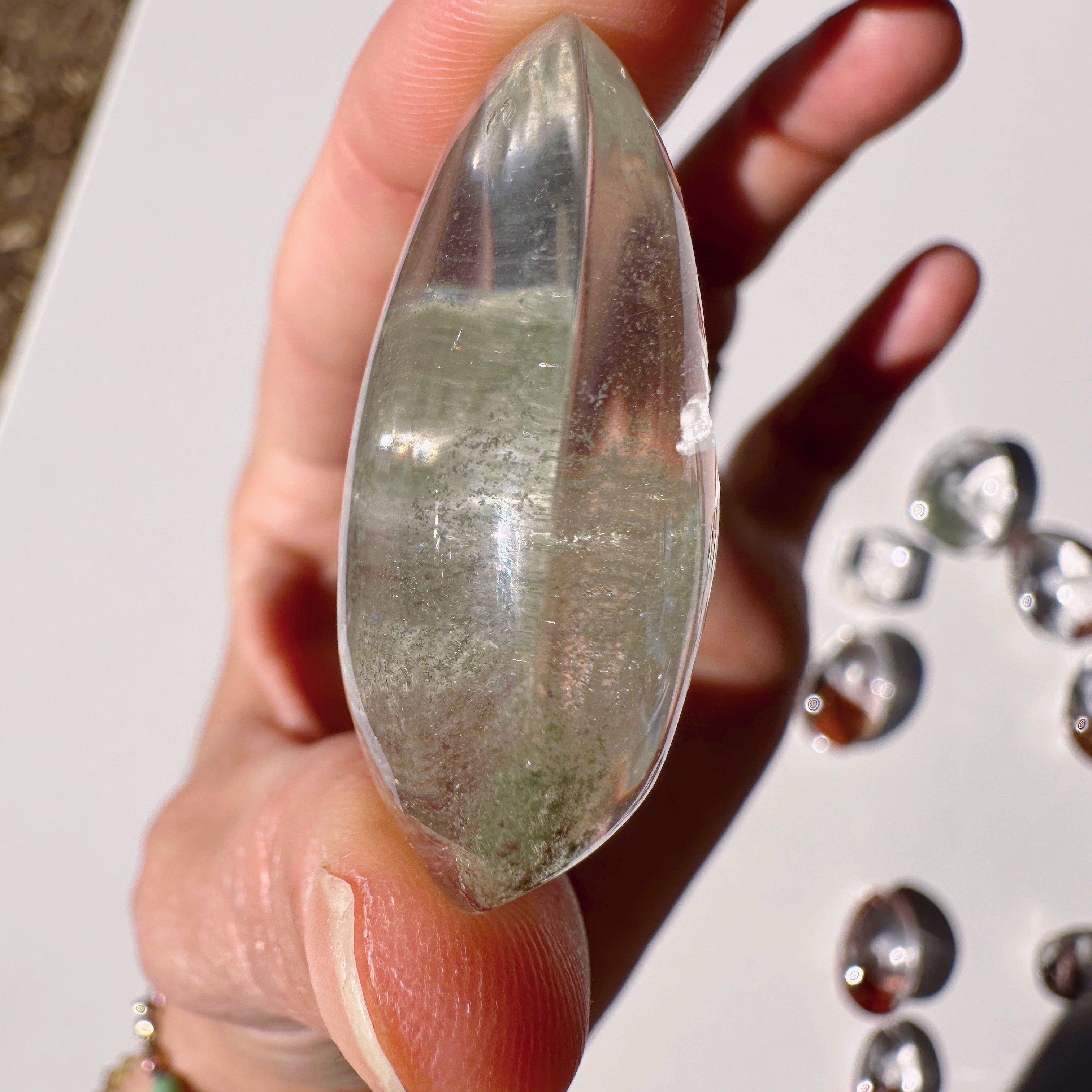 Intaglio Carved Dragon Chlorite Quartz/Garden Quartz Cabochon Baltic Mermaid