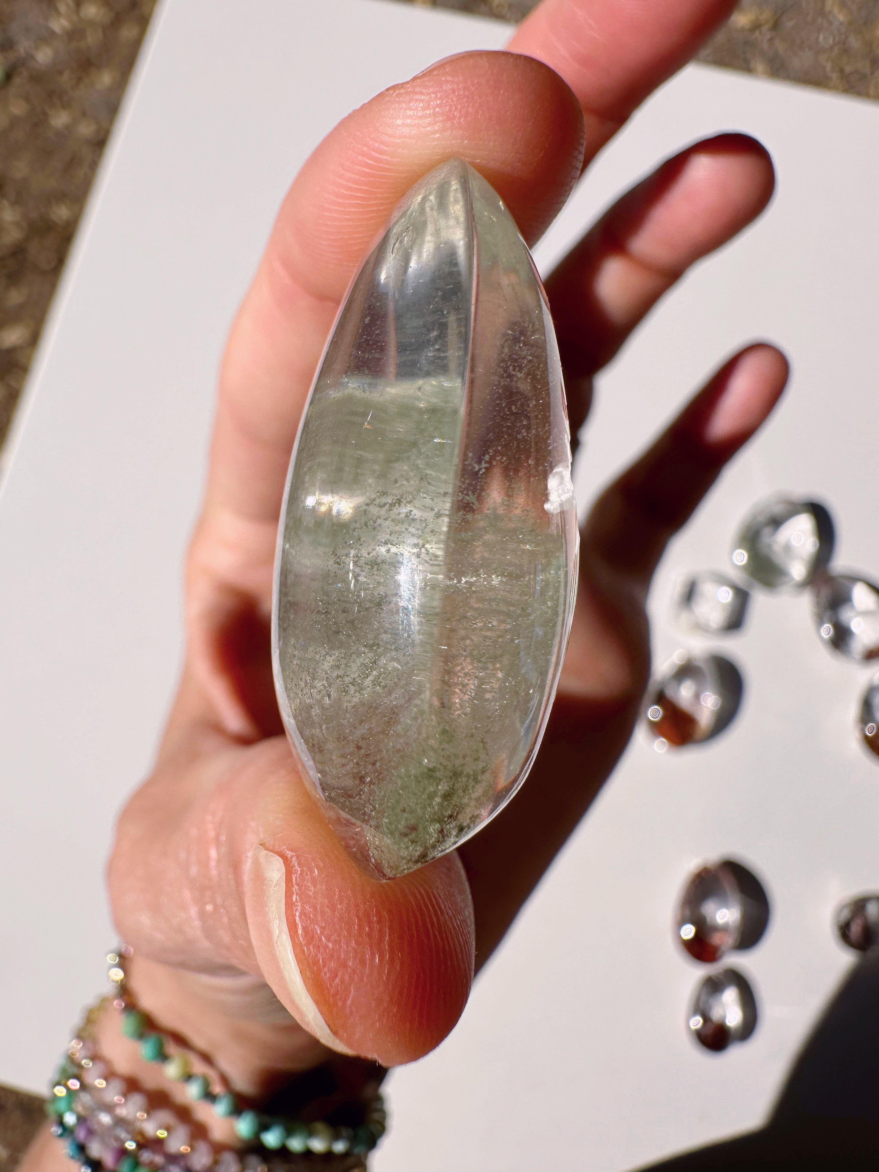 Intaglio Carved Dragon Chlorite Quartz/Garden Quartz Cabochon Baltic Mermaid