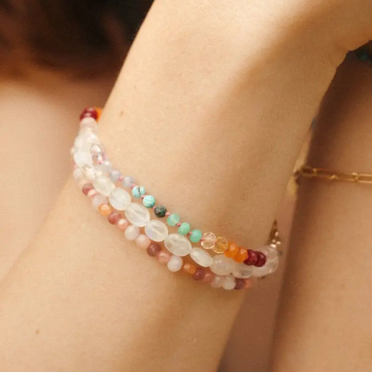 “Sunset Sorbet” - Gemstone & 14k Gold Filled Candy Bracelet Baltic Mermaid