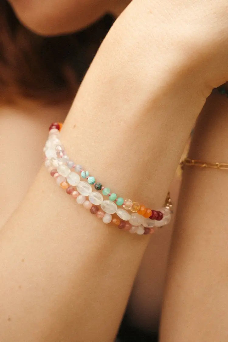“Sunset Sorbet” - Gemstone & 14k Gold Filled Candy Bracelet Baltic Mermaid