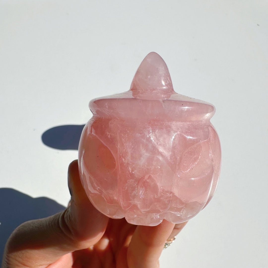 Rose Quartz Jack-O-Lantern - Baltic Mermaid