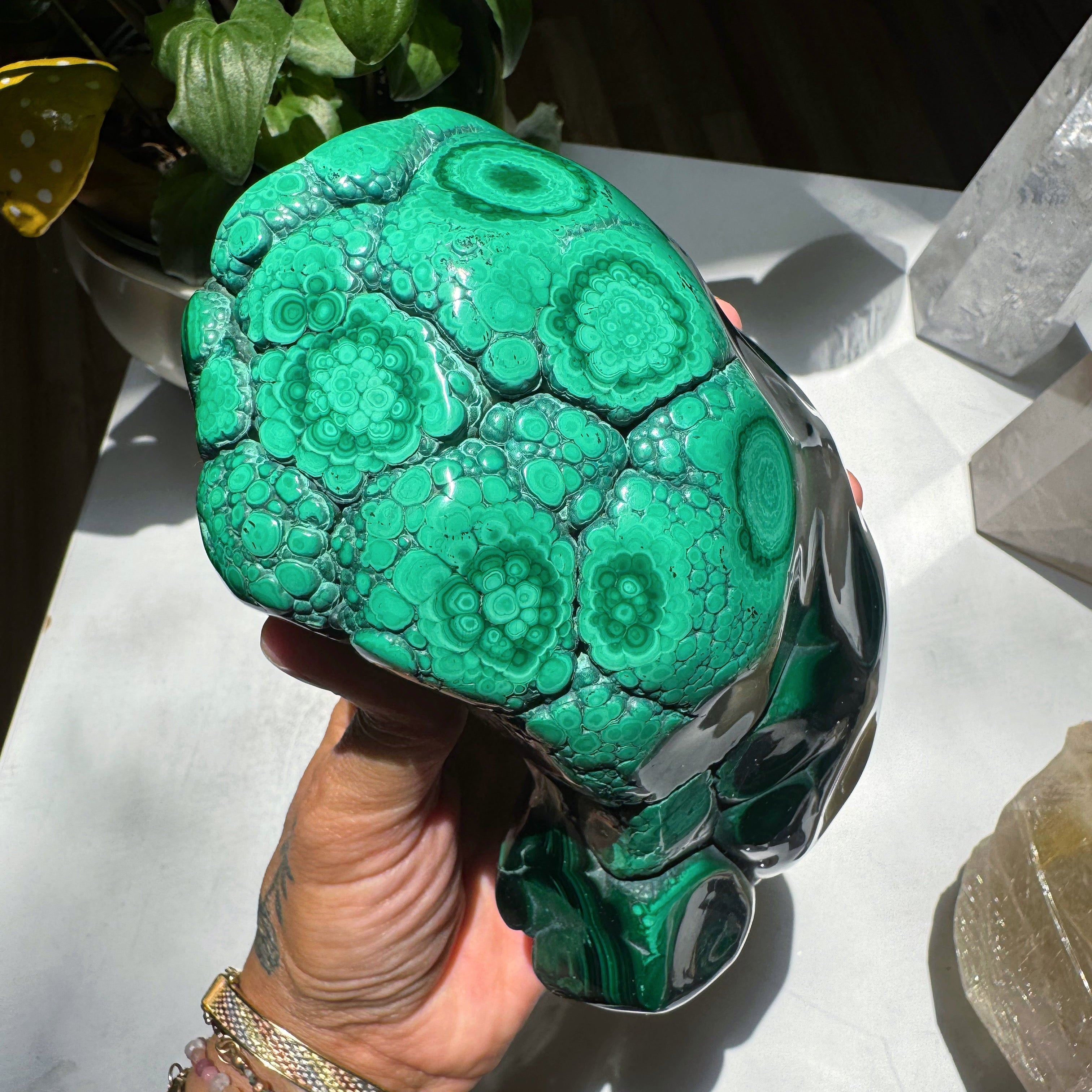 Large Polished Malachite Baltic Mermaid