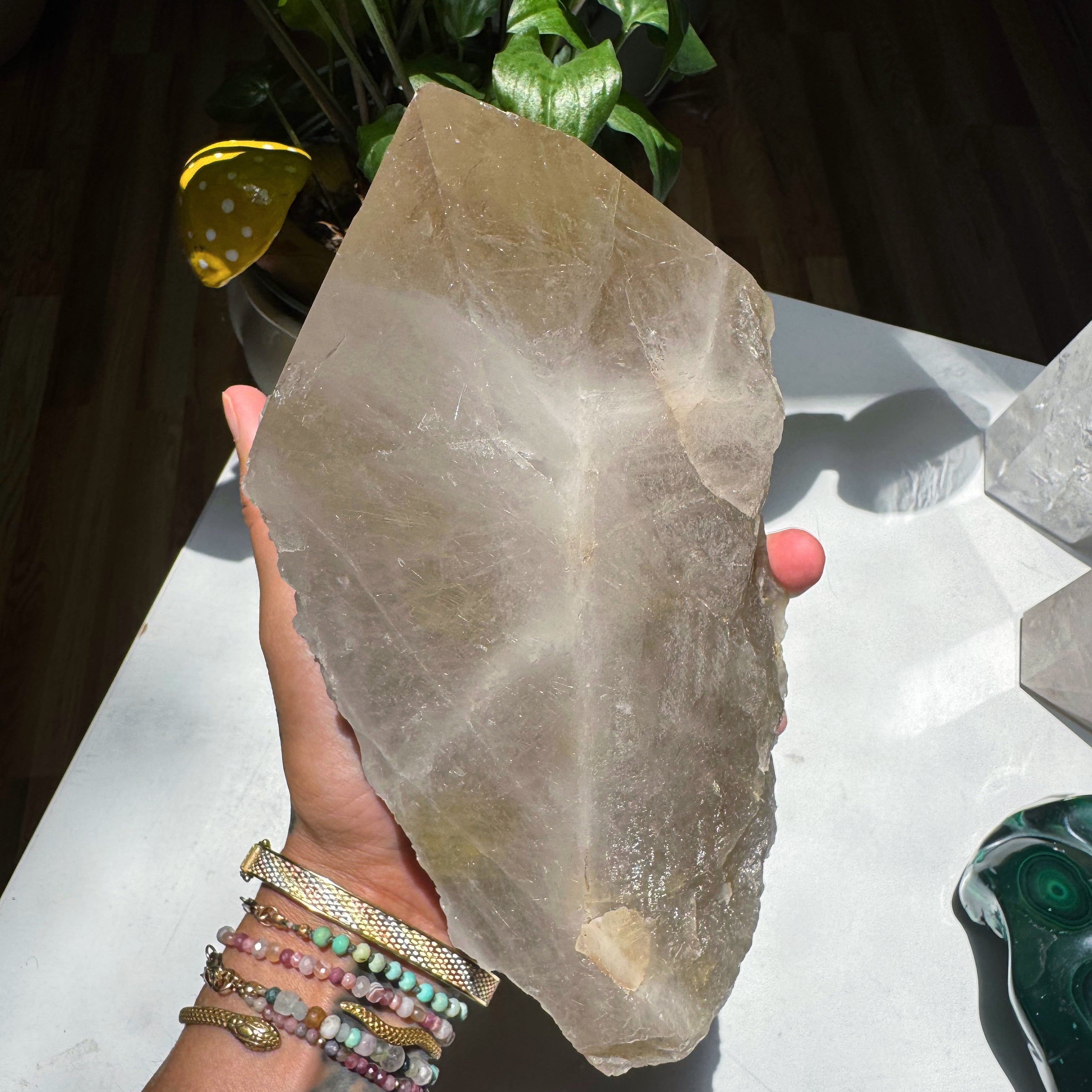 Large Rutilated Quartz Point from Brazil w/ Recordkeepers Baltic Mermaid