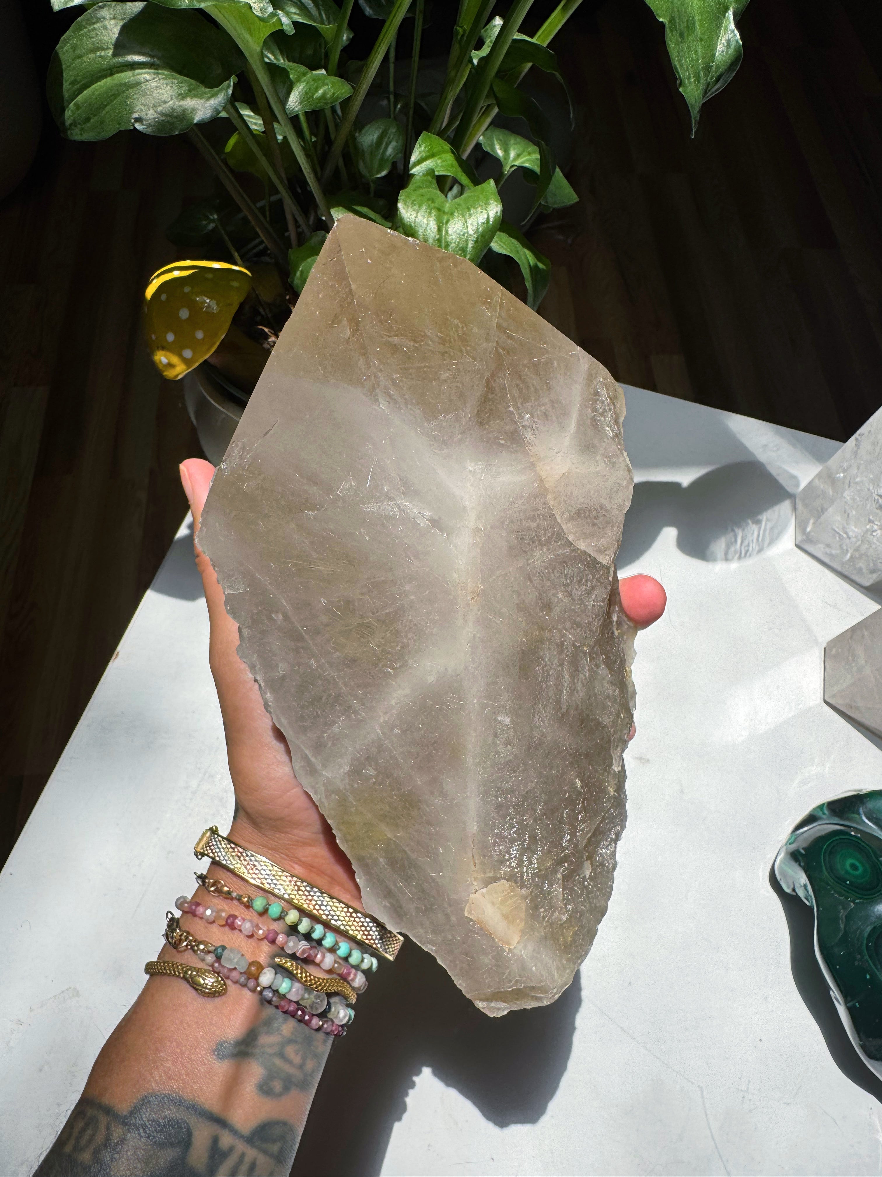 Large Rutilated Quartz Point from Brazil w/ Recordkeepers Baltic Mermaid