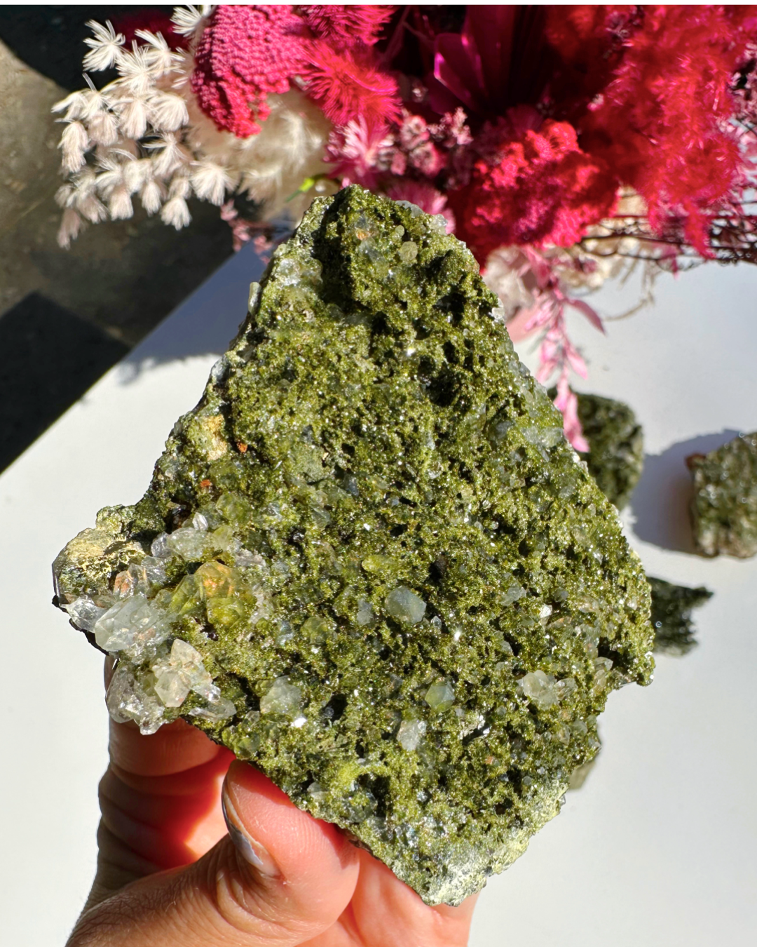 Epidote Quartz Cluster - Baltic Mermaid