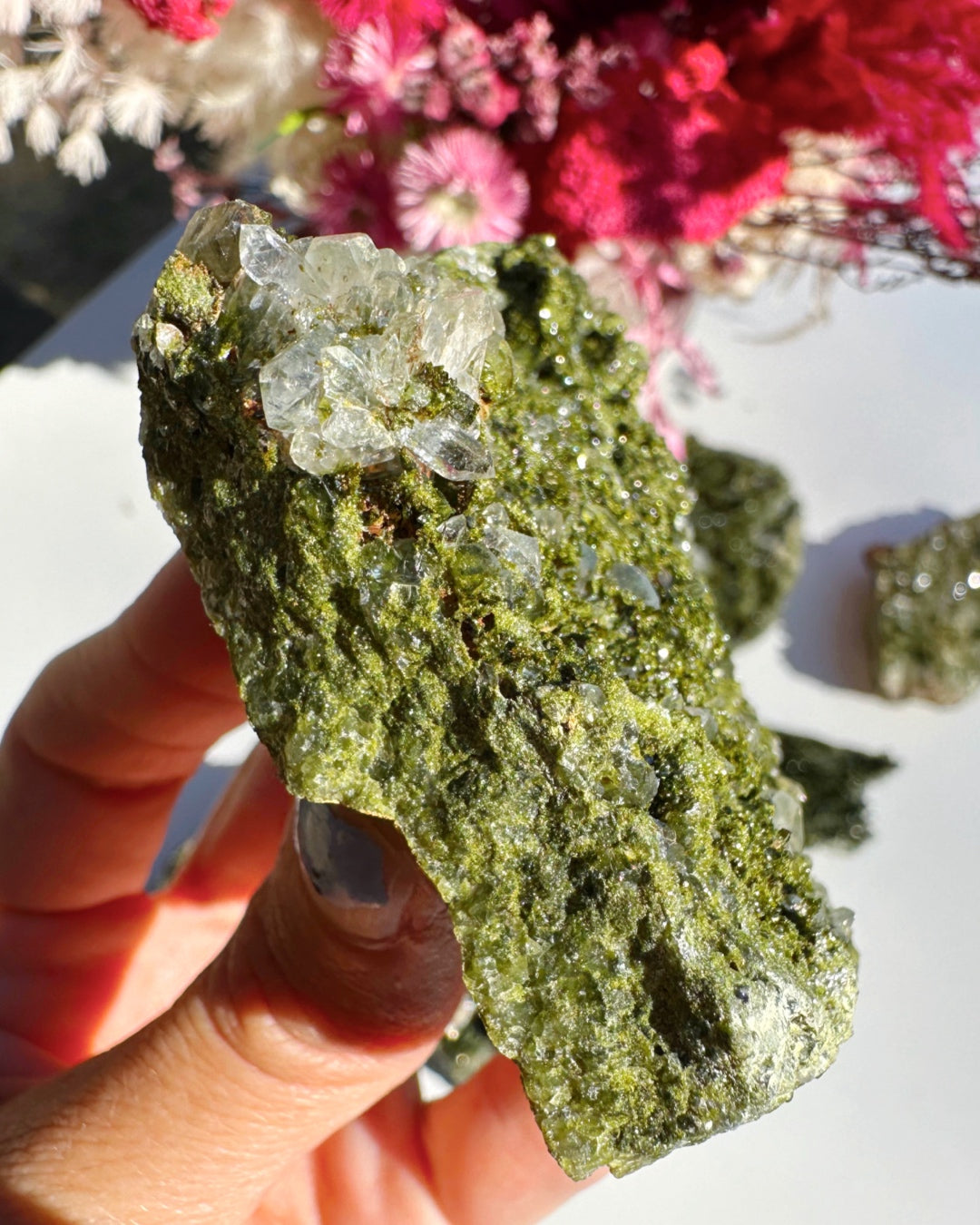 Epidote Quartz Cluster - Baltic Mermaid