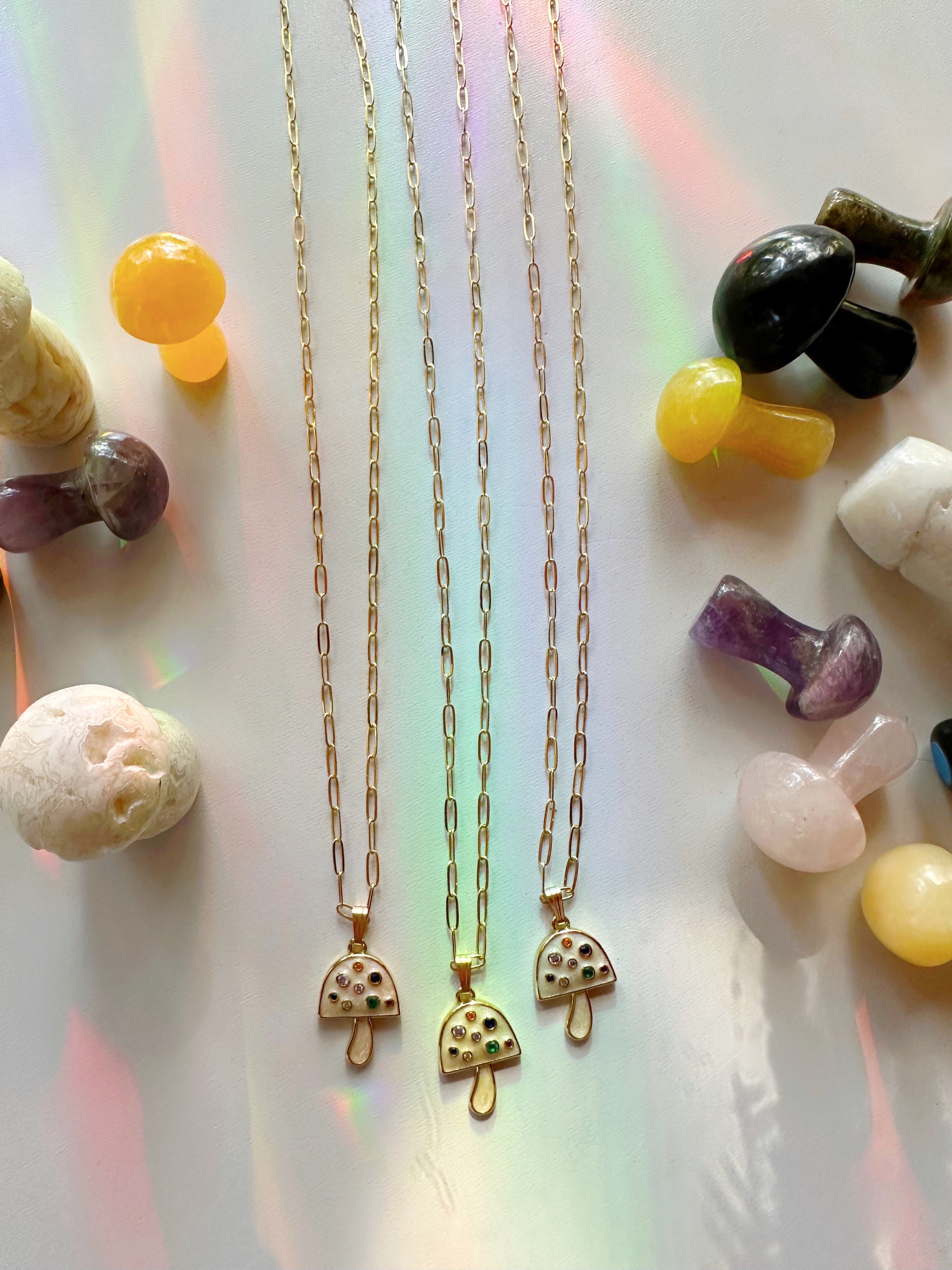 Mellow Mushroom Gold Filled Necklace - Baltic Mermaid