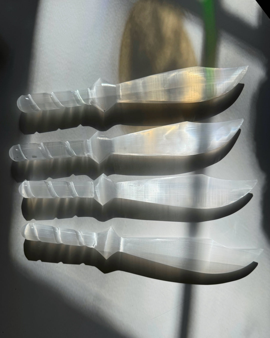 Selenite Knife - Large Twisted Handle - Baltic Mermaid