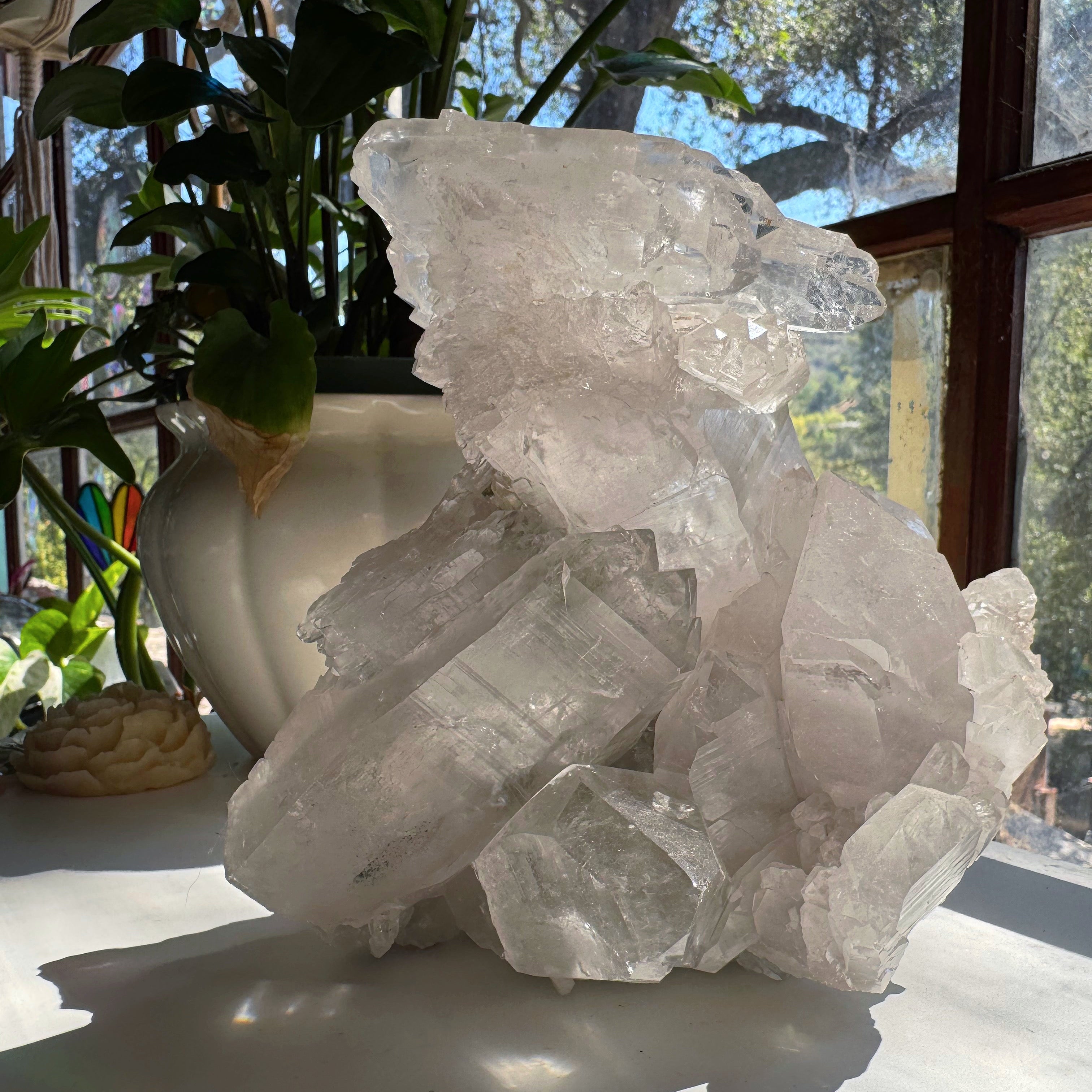 Large Rutilated Lemurian Quartz Cluster from Brazil Baltic Mermaid