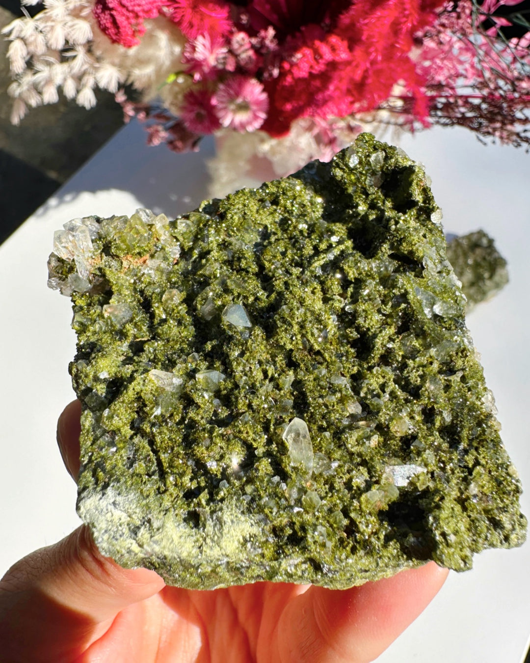 Epidote Quartz Cluster - Baltic Mermaid
