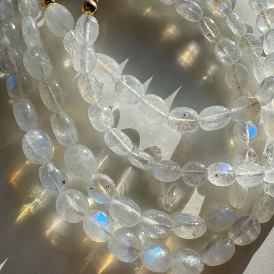 “Stevie” - Rainbow Moonstone Candy Bracelet - Baltic Mermaid