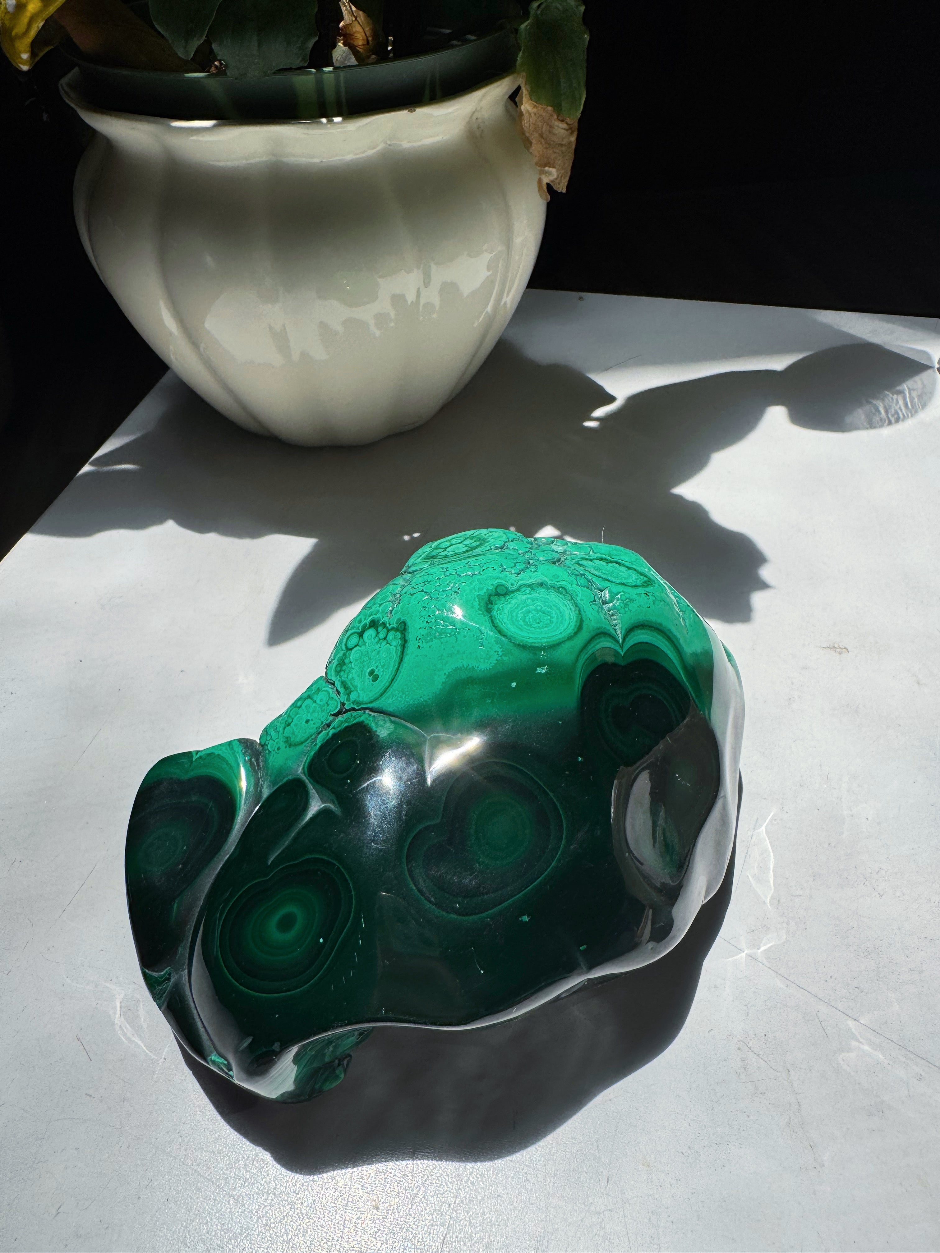 Large Polished Malachite Baltic Mermaid