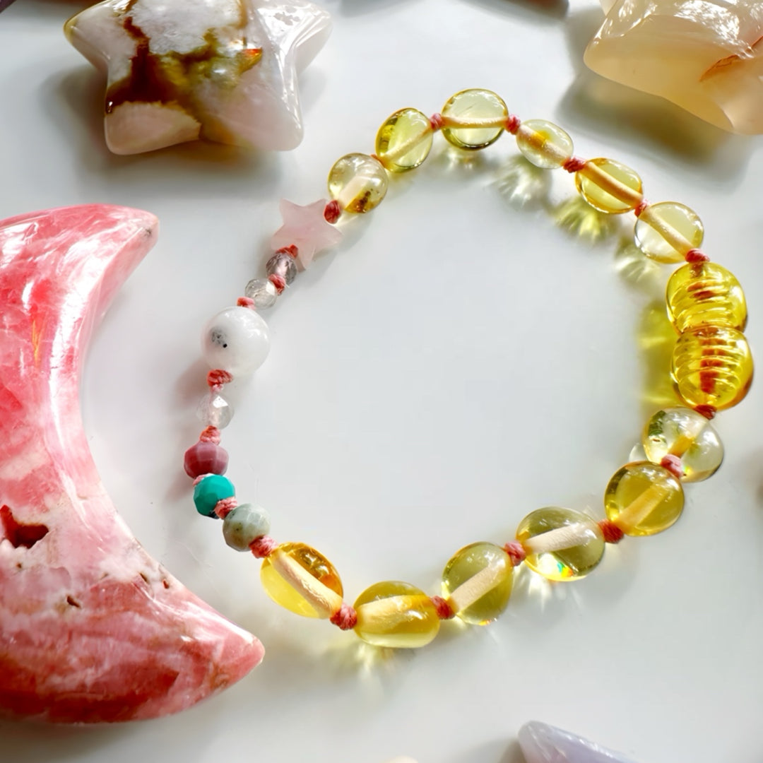 “Wish” Baltic Amber & Gemstone Bracelet - Baltic Mermaid