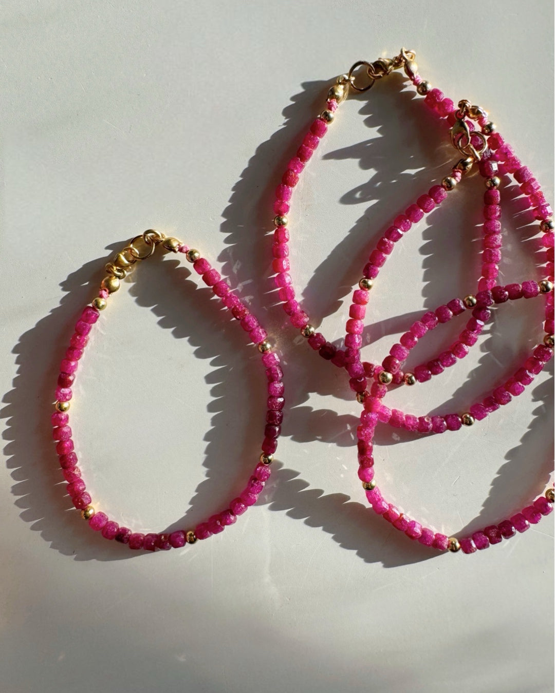 “Judy” - Ruby Gemstone Candy Bracelet - Baltic Mermaid