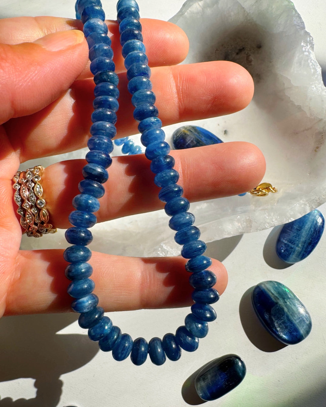 “Diana” - Blue Kyanite Gemstone Candy Necklace - Baltic Mermaid