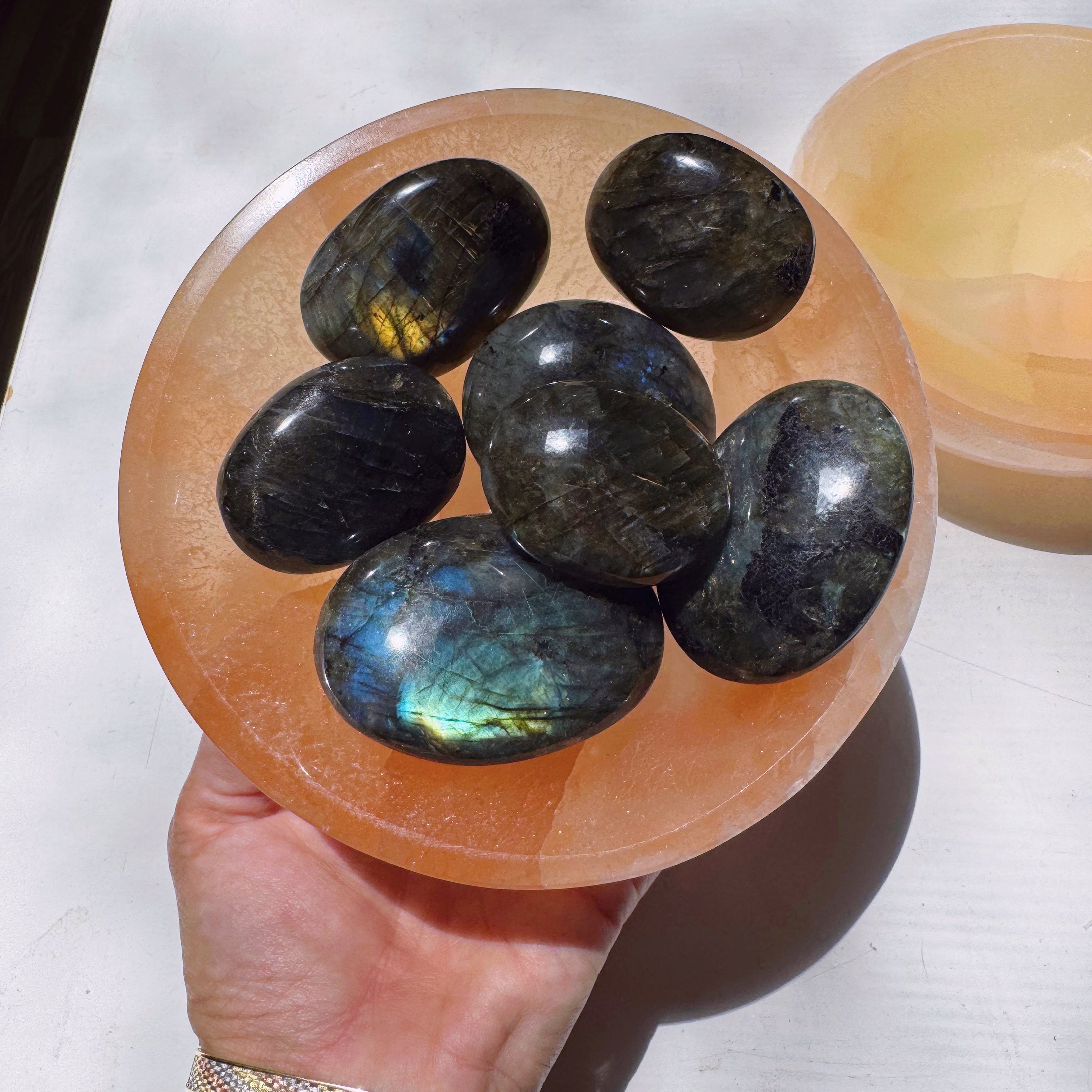 Peach Selenite Bowl Baltic Mermaid