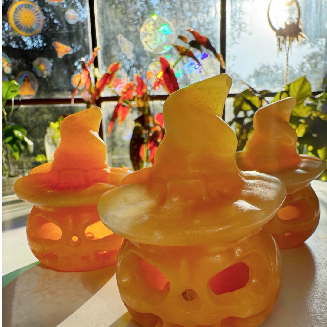 Orange Calcite Jack-O-Lantern - Baltic Mermaid