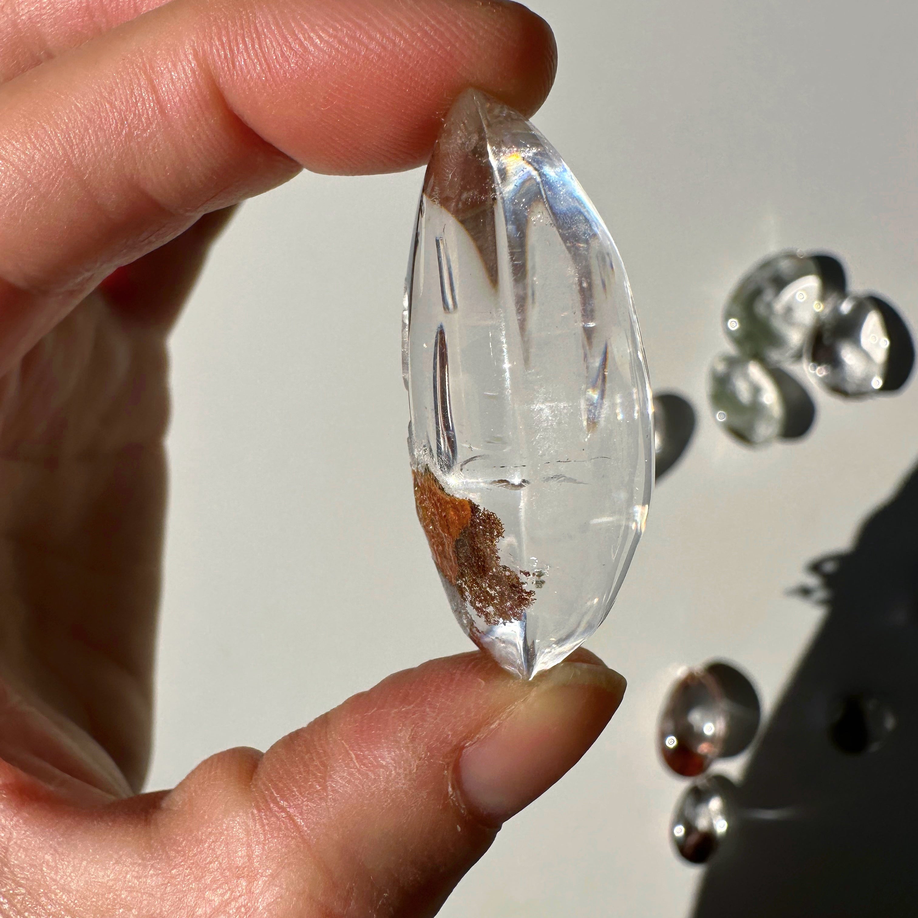 Intaglio Tiger Carved Chlorite Quartz/Garden Quartz Cabochon Baltic Mermaid