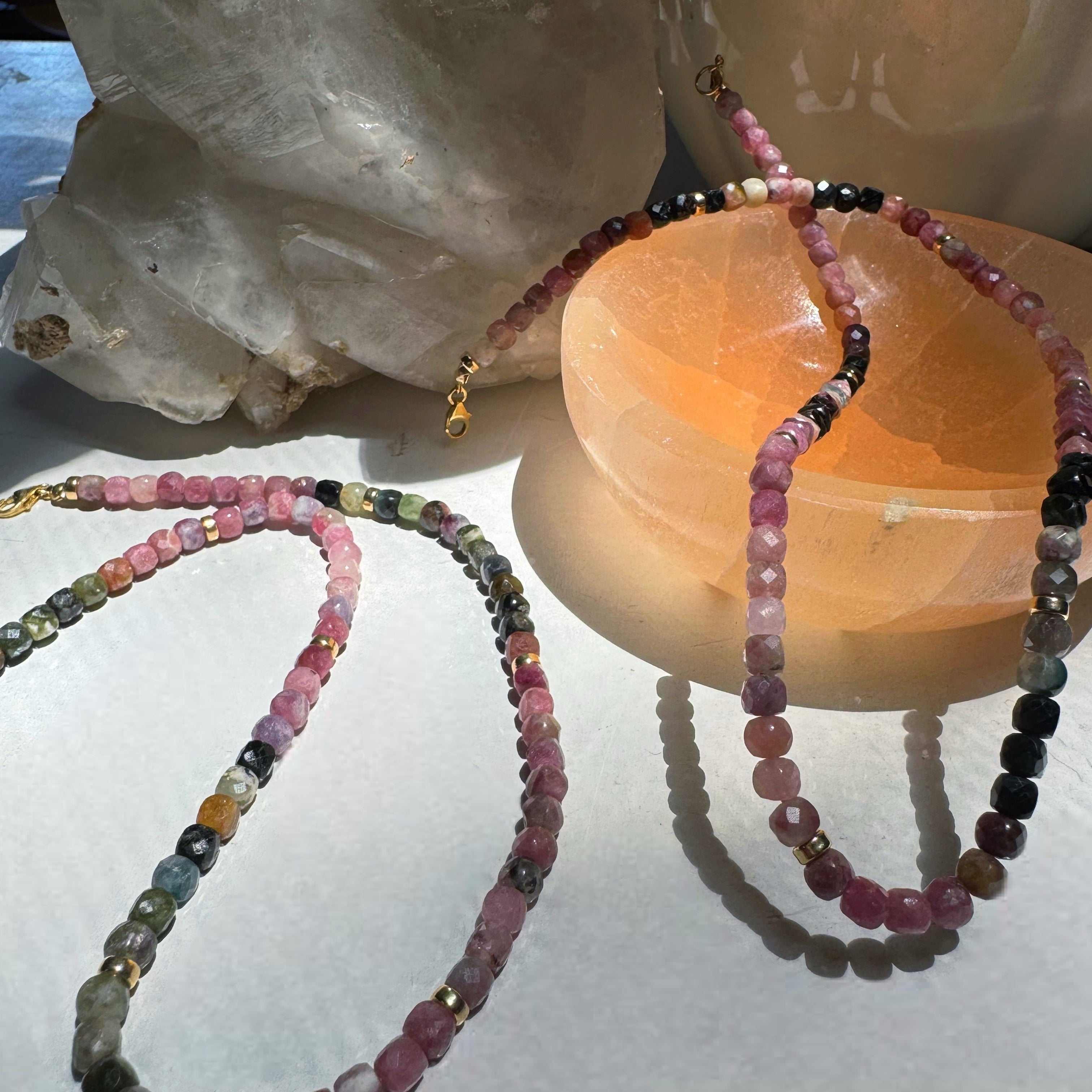 Multi Tourmaline Gemstone Necklace Baltic Mermaid