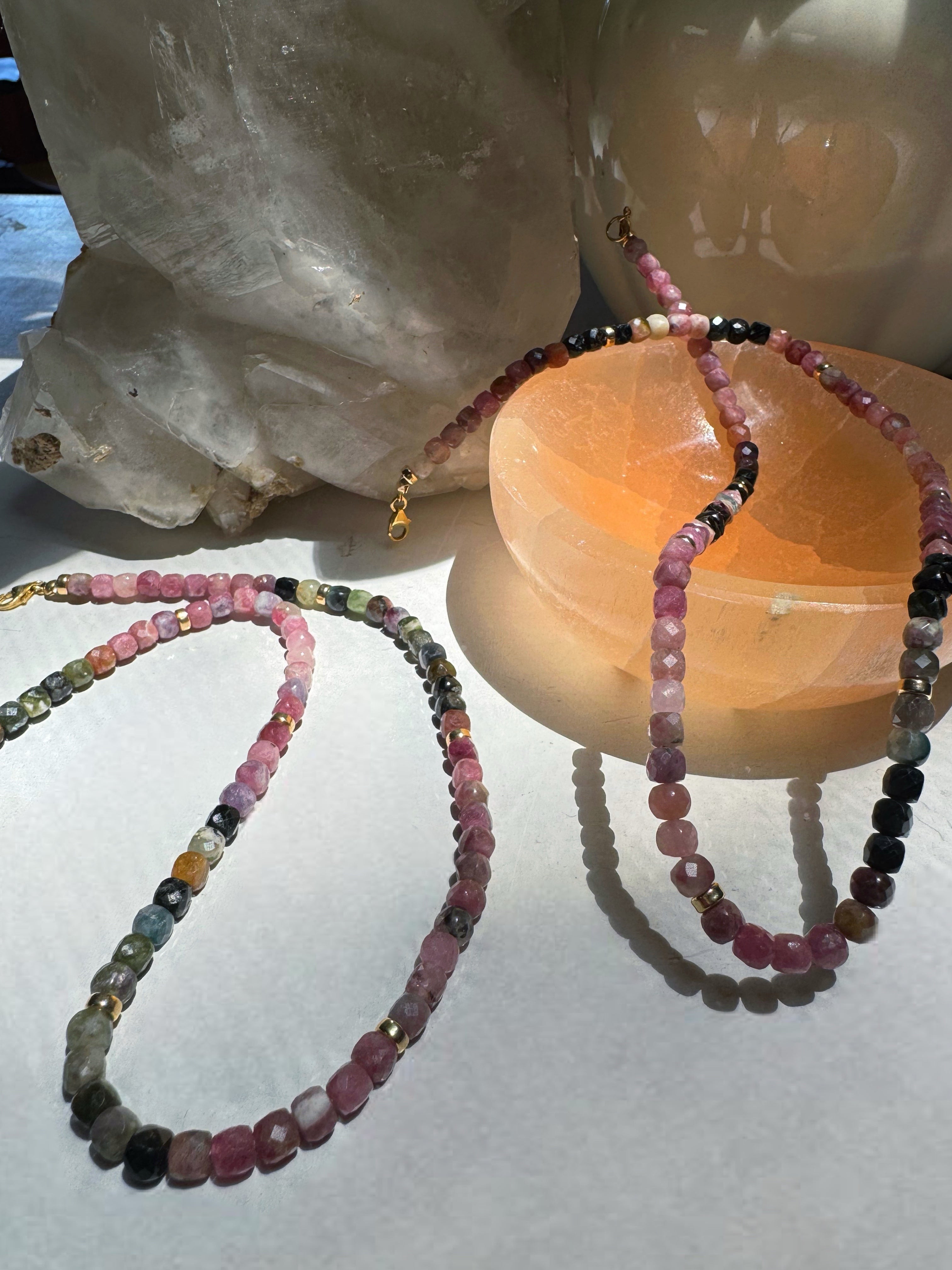 Multi Tourmaline Gemstone Necklace Baltic Mermaid