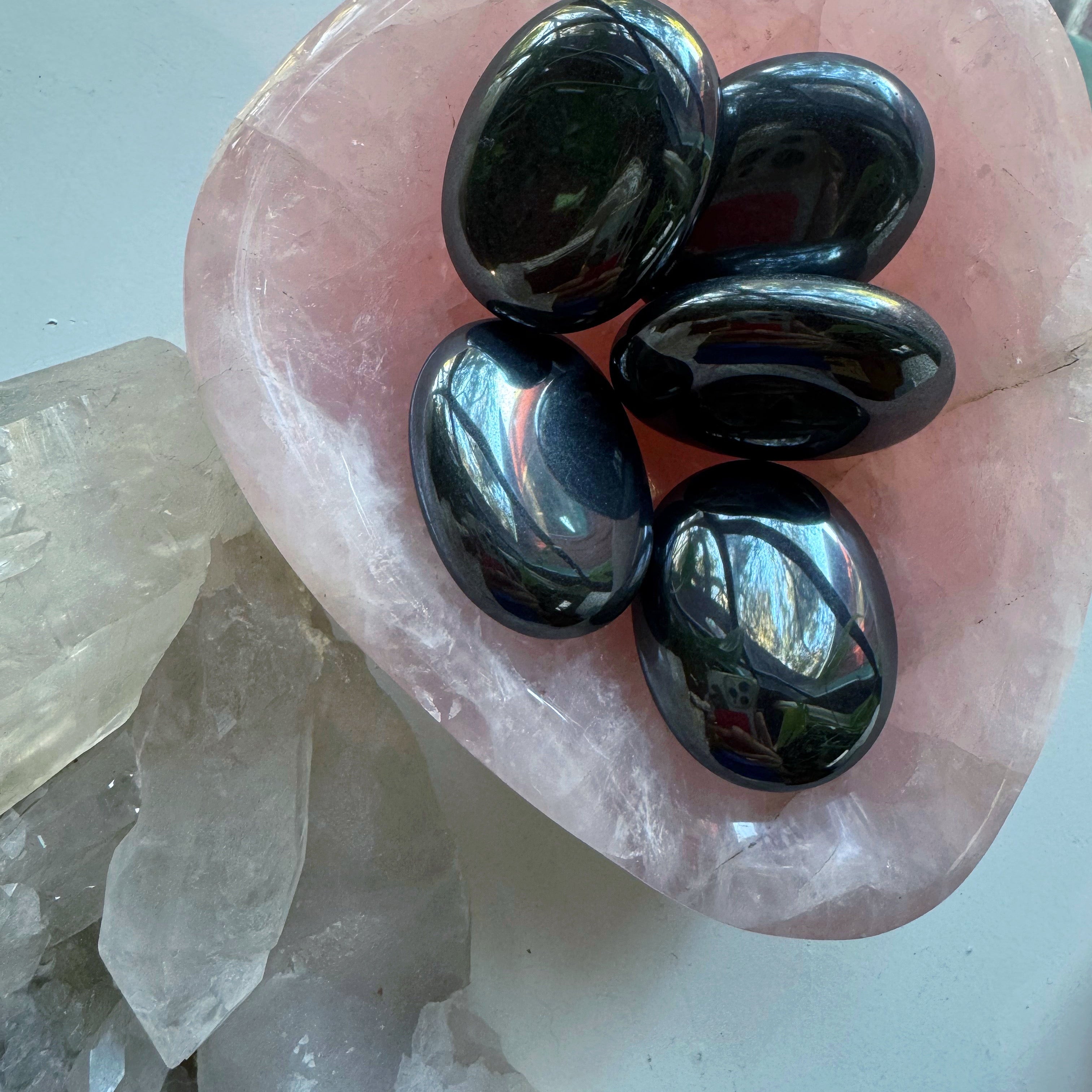 Hematite Palm Stones Baltic Mermaid