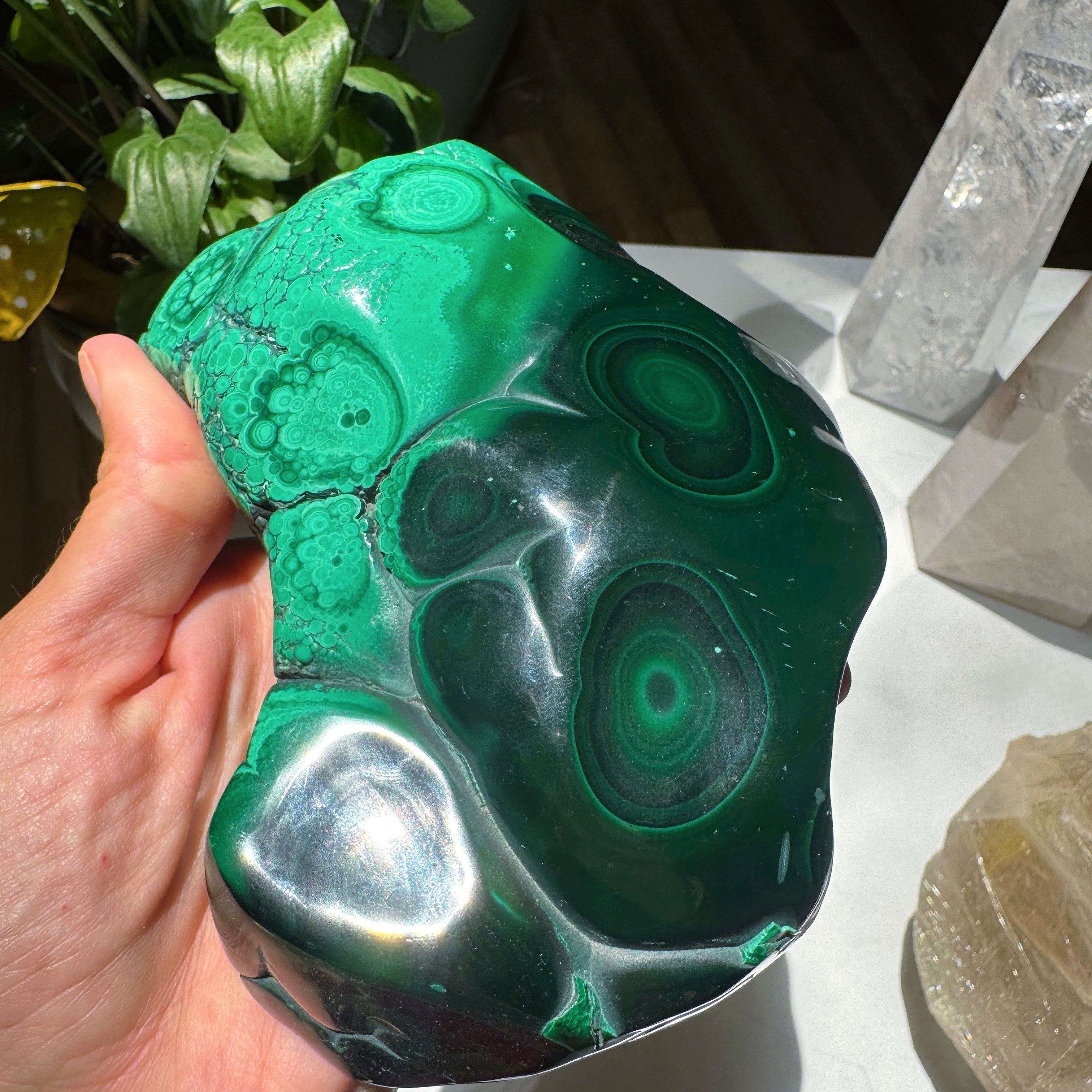 Large Polished Malachite Baltic Mermaid