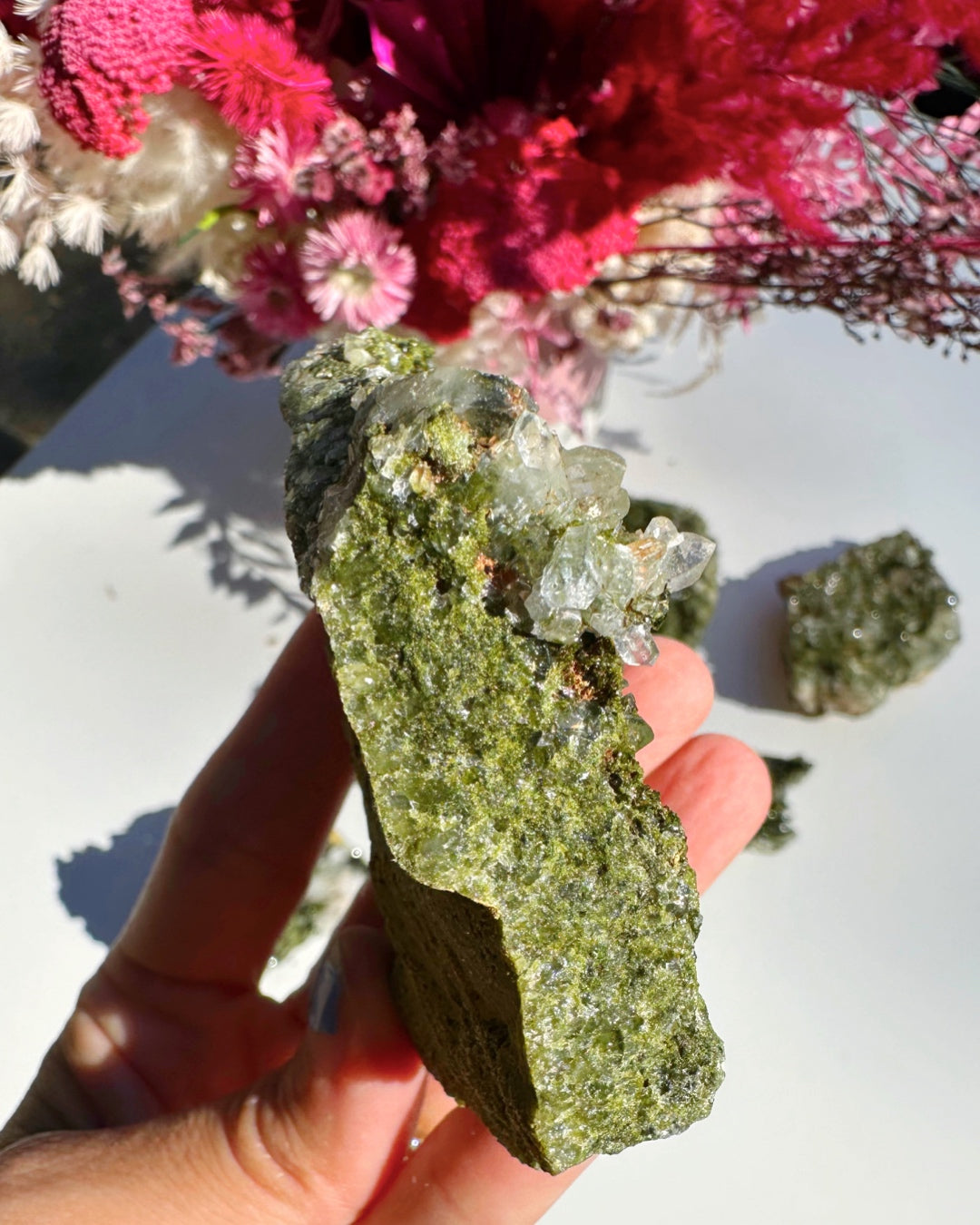 Epidote Quartz Cluster - Baltic Mermaid