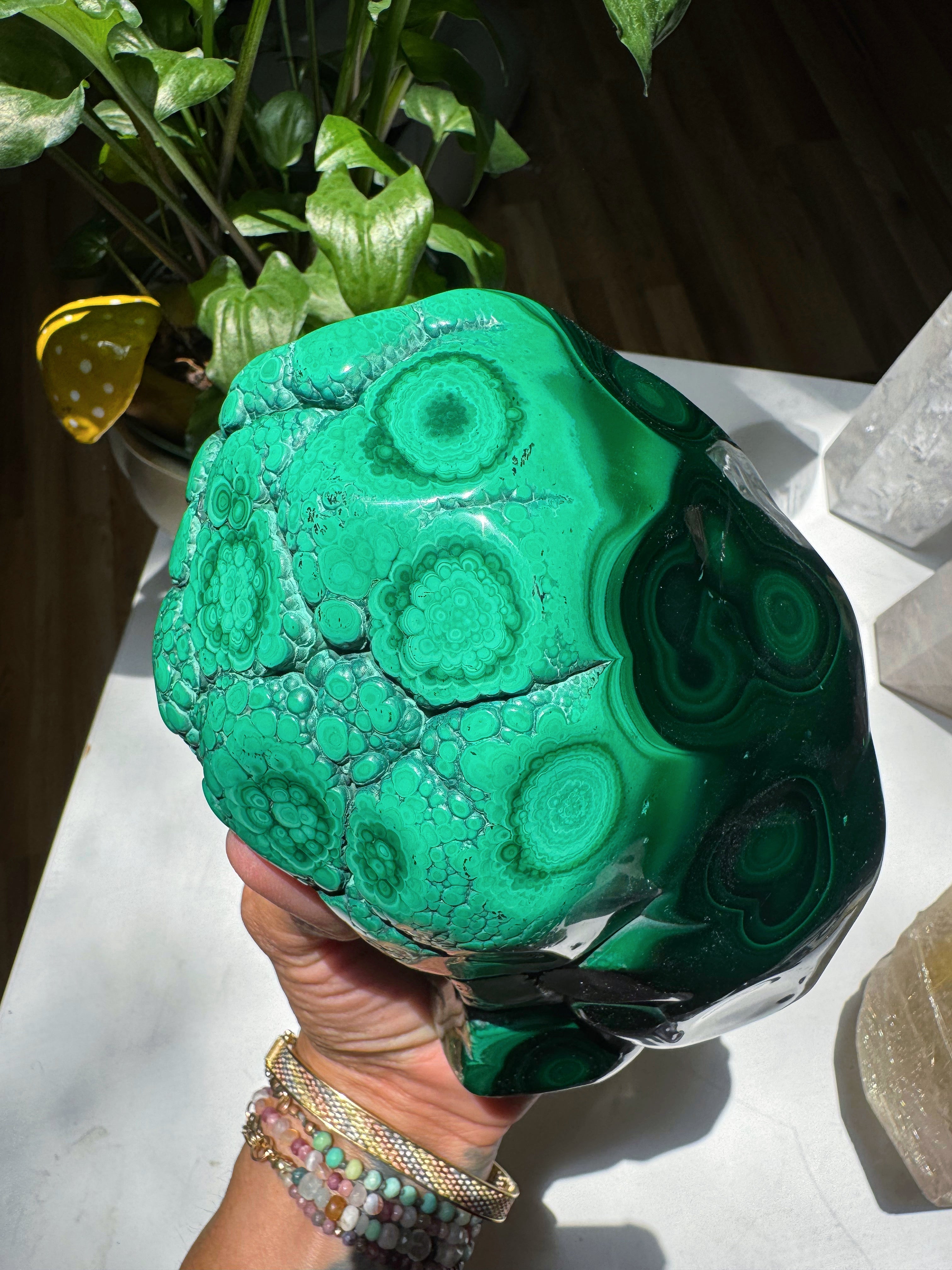 Large Polished Malachite Baltic Mermaid
