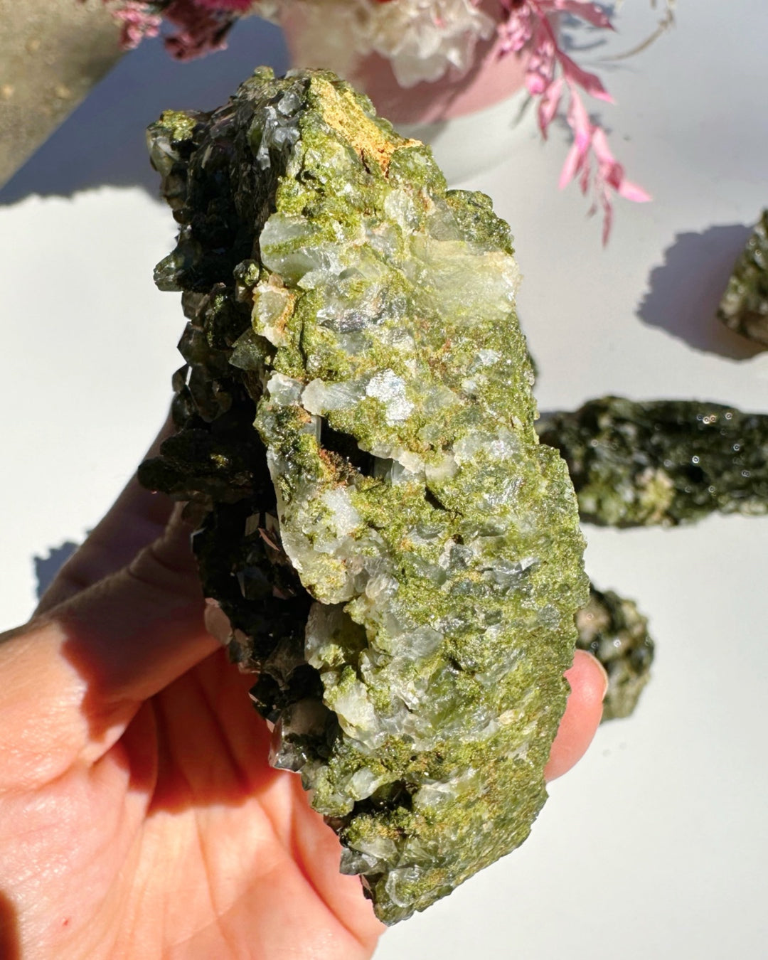 Epidote Quartz Cluster - Baltic Mermaid