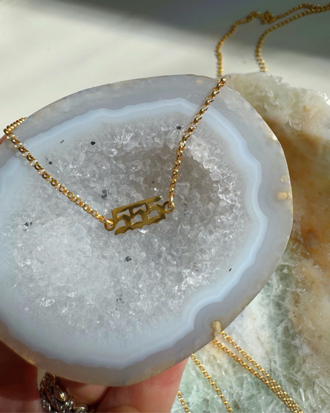 Angel/Lucky Number Gold Filled Choker - Baltic Mermaid