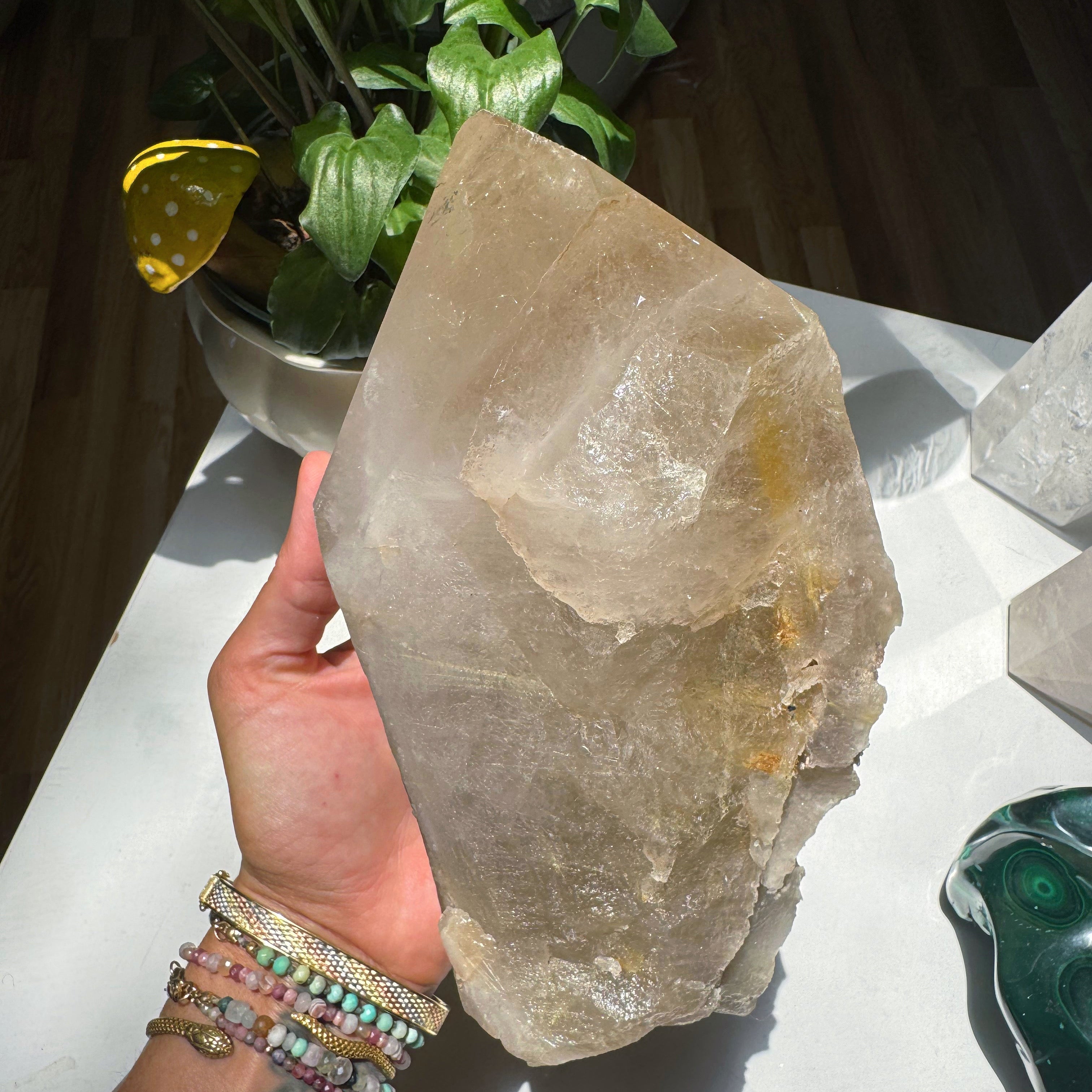 Large Rutilated Quartz Point from Brazil w/ Recordkeepers Baltic Mermaid