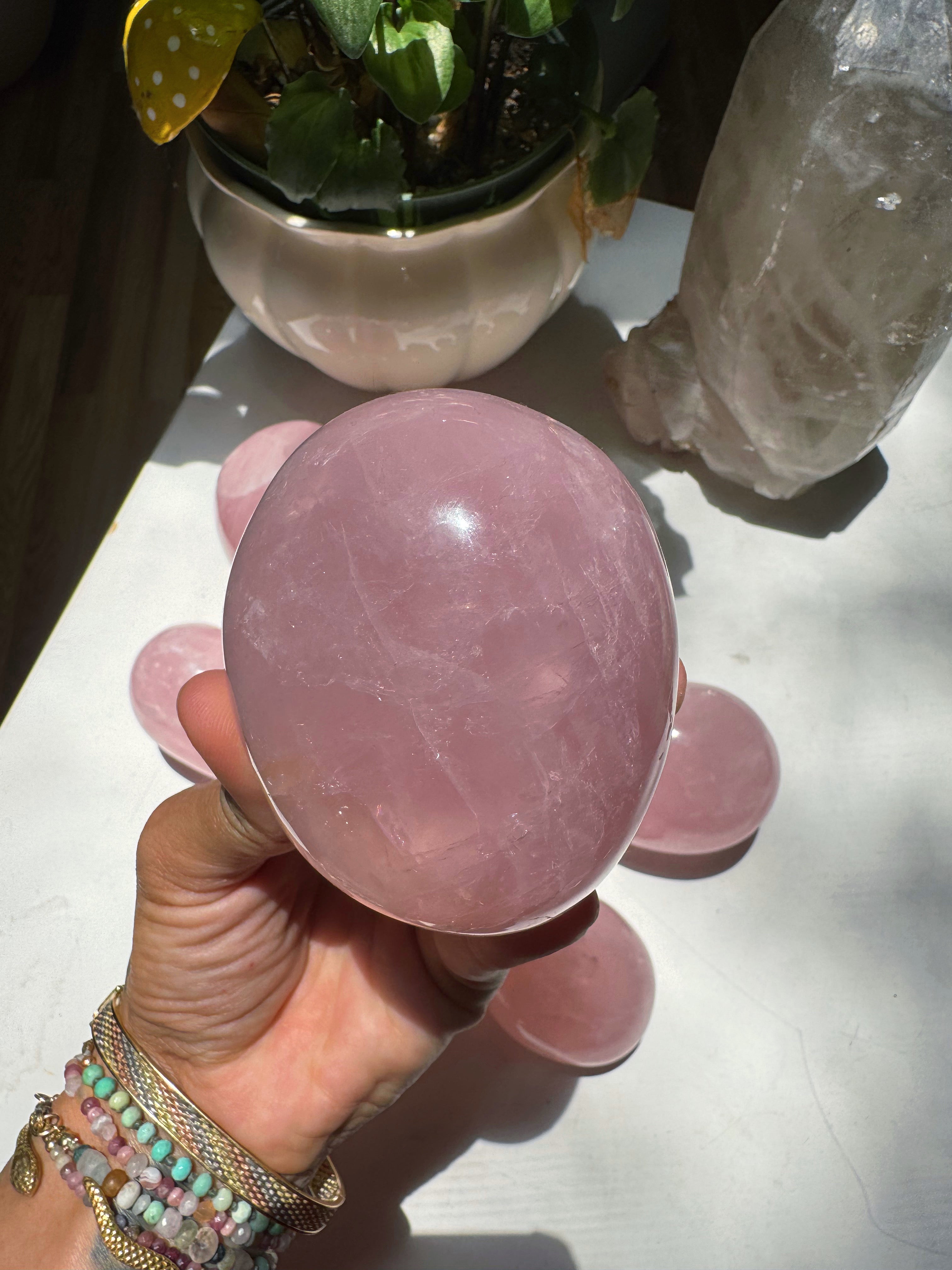 Large Rose Quartz Pebble Baltic Mermaid