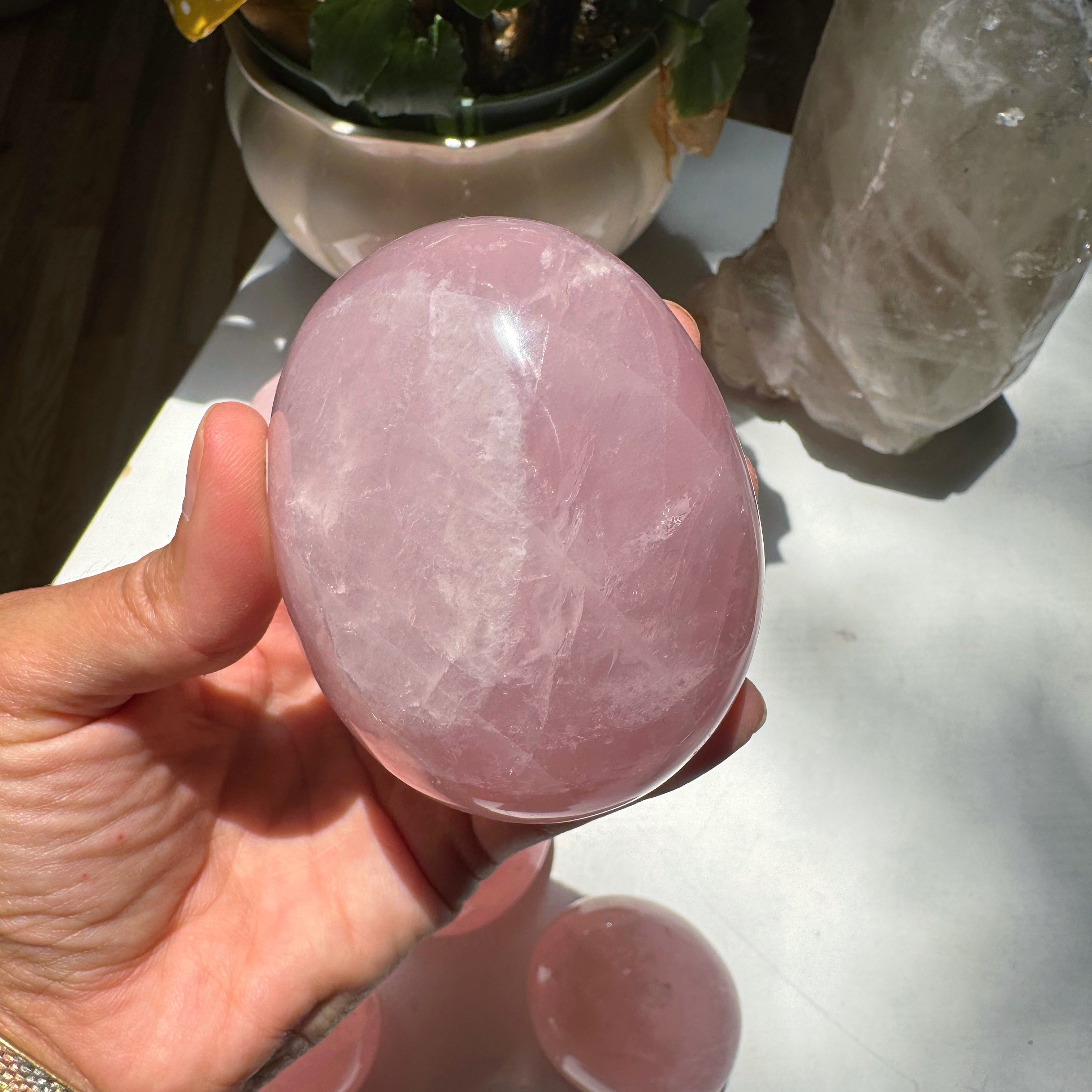 Large Rose Quartz Pebble Baltic Mermaid