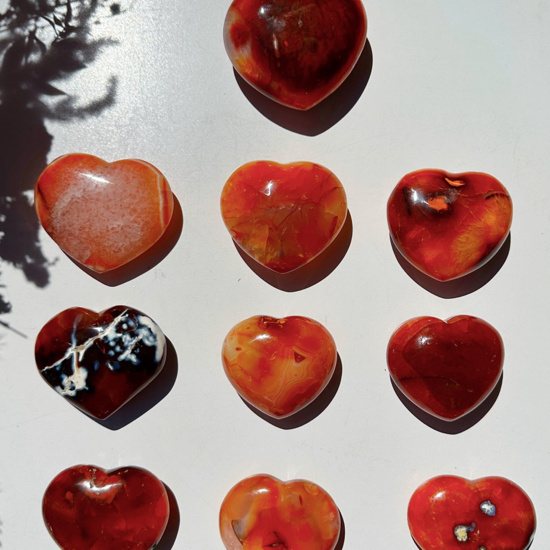Carnelian Agate Hearts - Baltic Mermaid