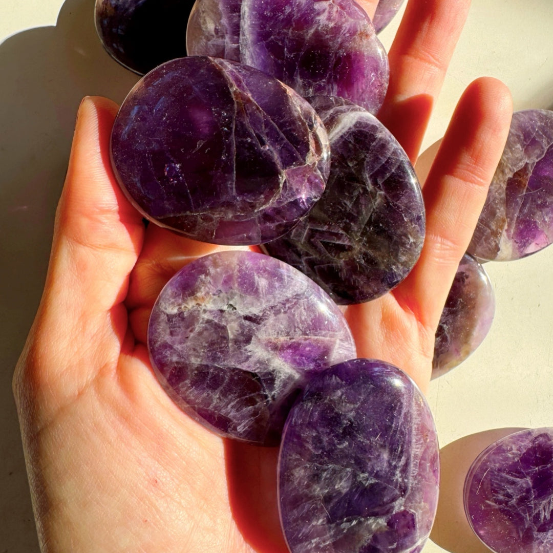 Amethyst Flat Palm Stones - Baltic Mermaid
