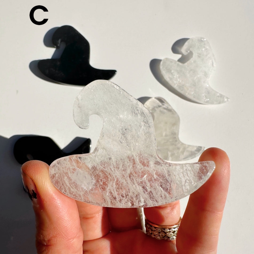 Clear Quartz & Black Obsidian Witch Hats - Baltic Mermaid